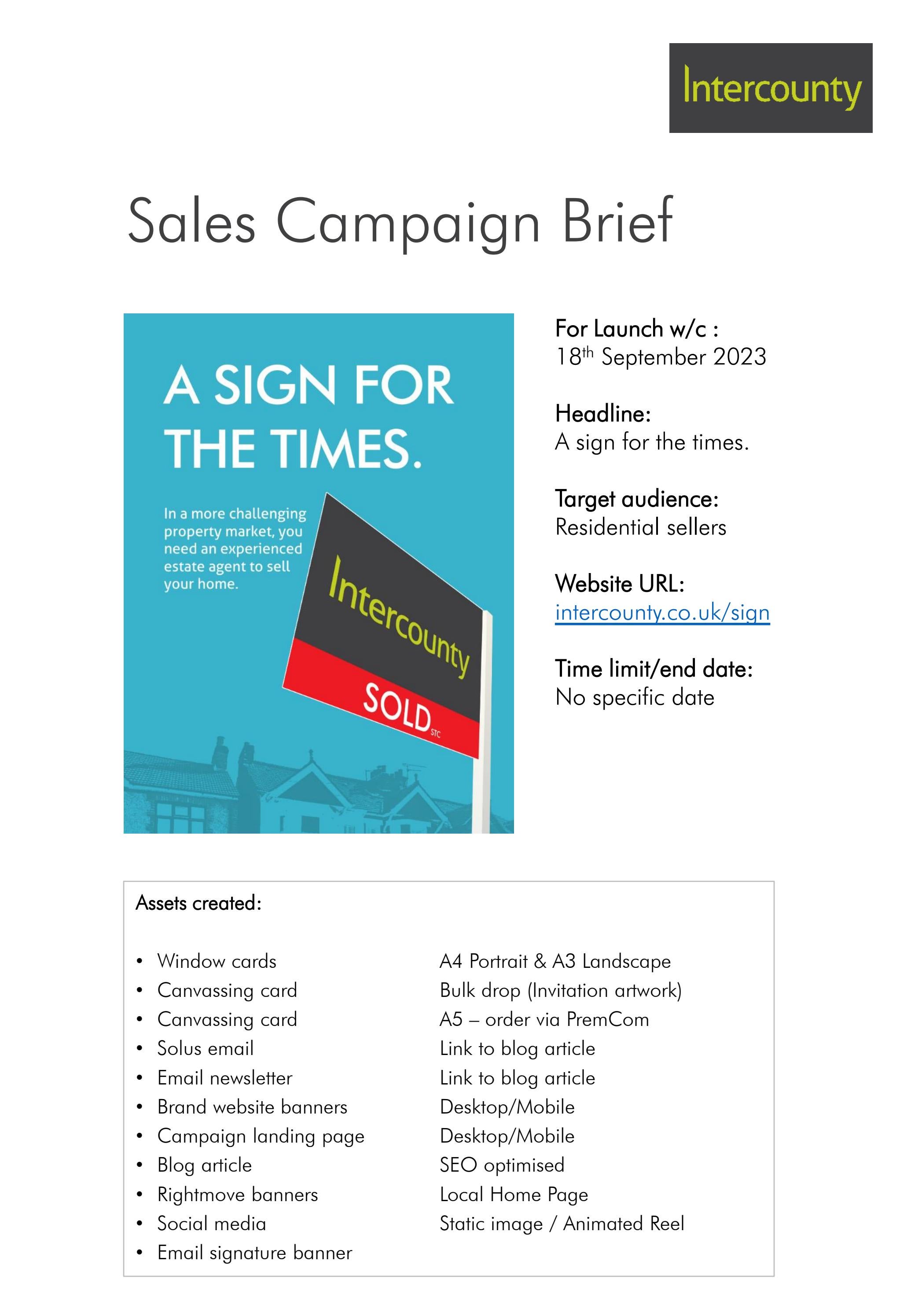Intercounty Sales Campaign Brief A sign for the times by LSLi Issuu