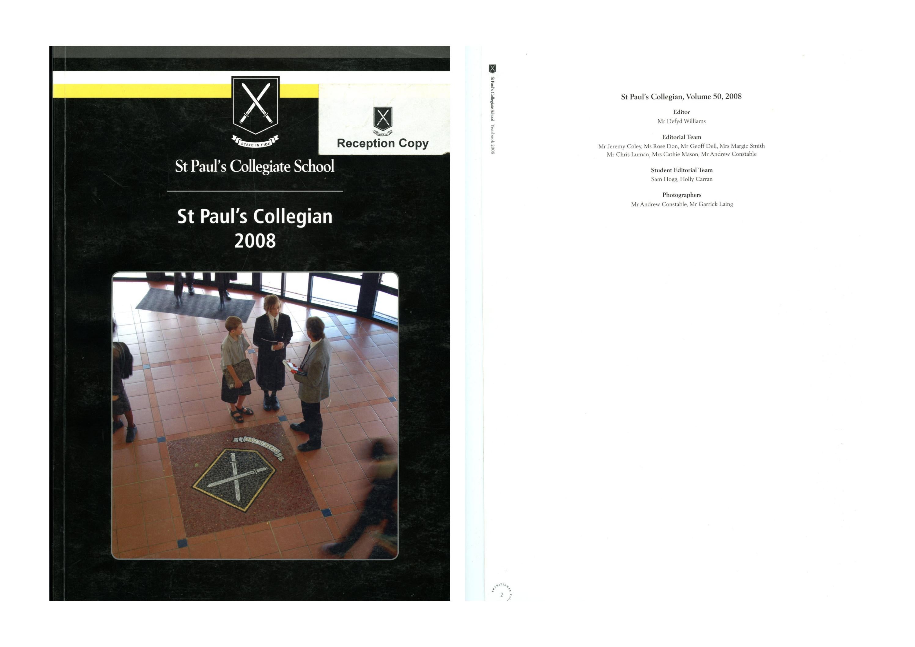 2008 St Paul's Year Book by stpaulscollegiateschoolhamilton - Issuu