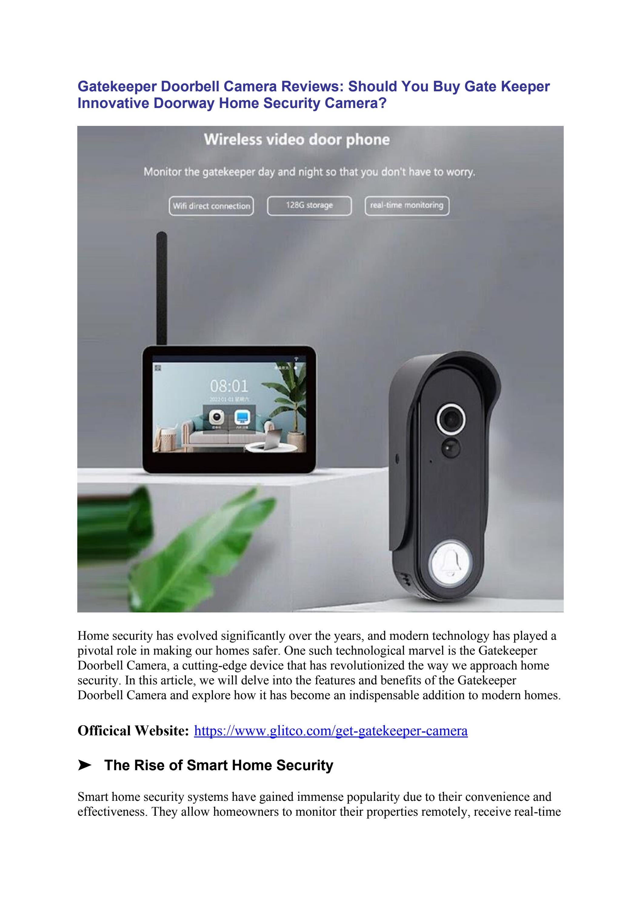 Gatekeeper Doorbell Camera Reviews How Does It Works? by
