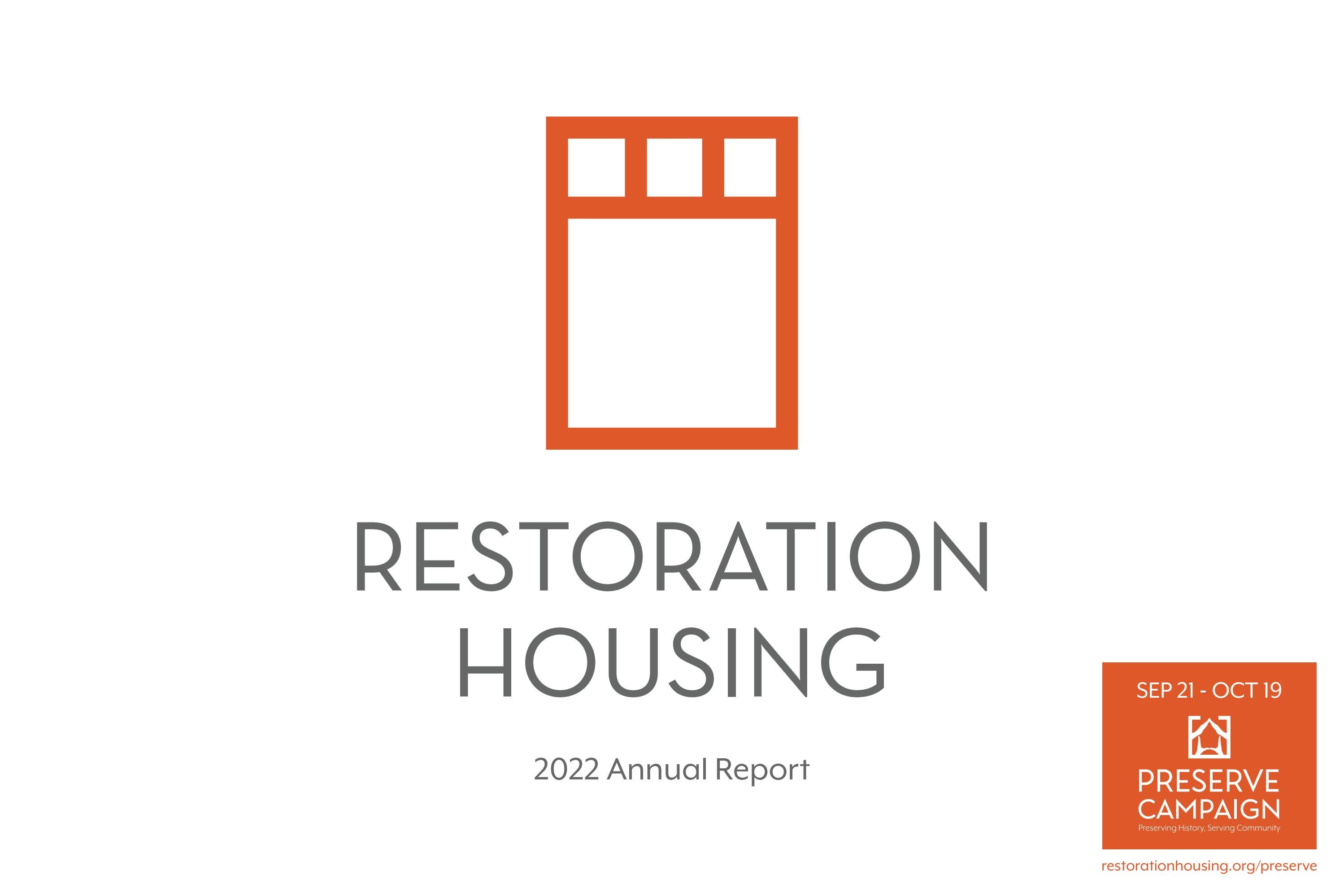 Restoration Housing 2022 Annual Report by restorationhousing Issuu