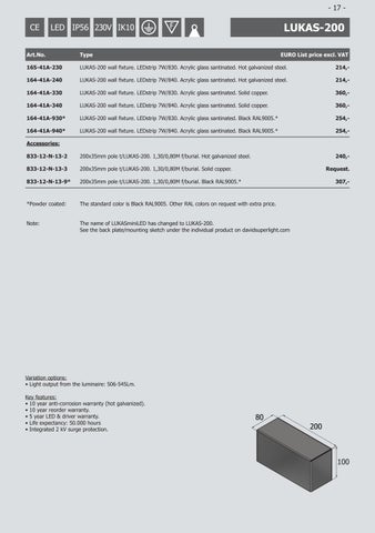 David Super-Light 灯饰目录 · Pricelist - September 2023 - 第 17 页