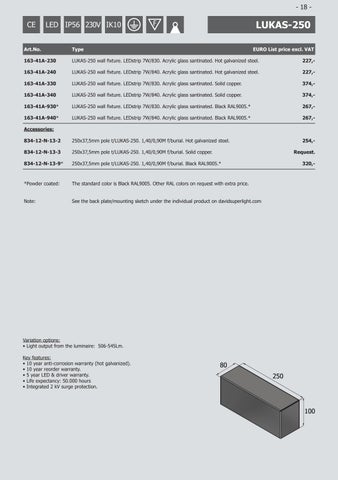 David Super-Light 灯饰目录 · Pricelist - September 2023 - 第 18 页