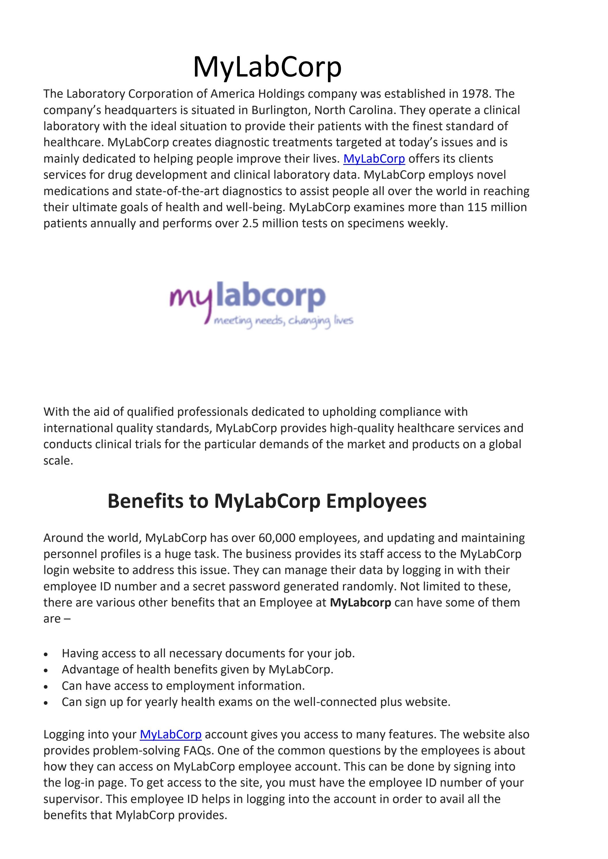 MyLabCorp by Mylabcorp35 - Issuu