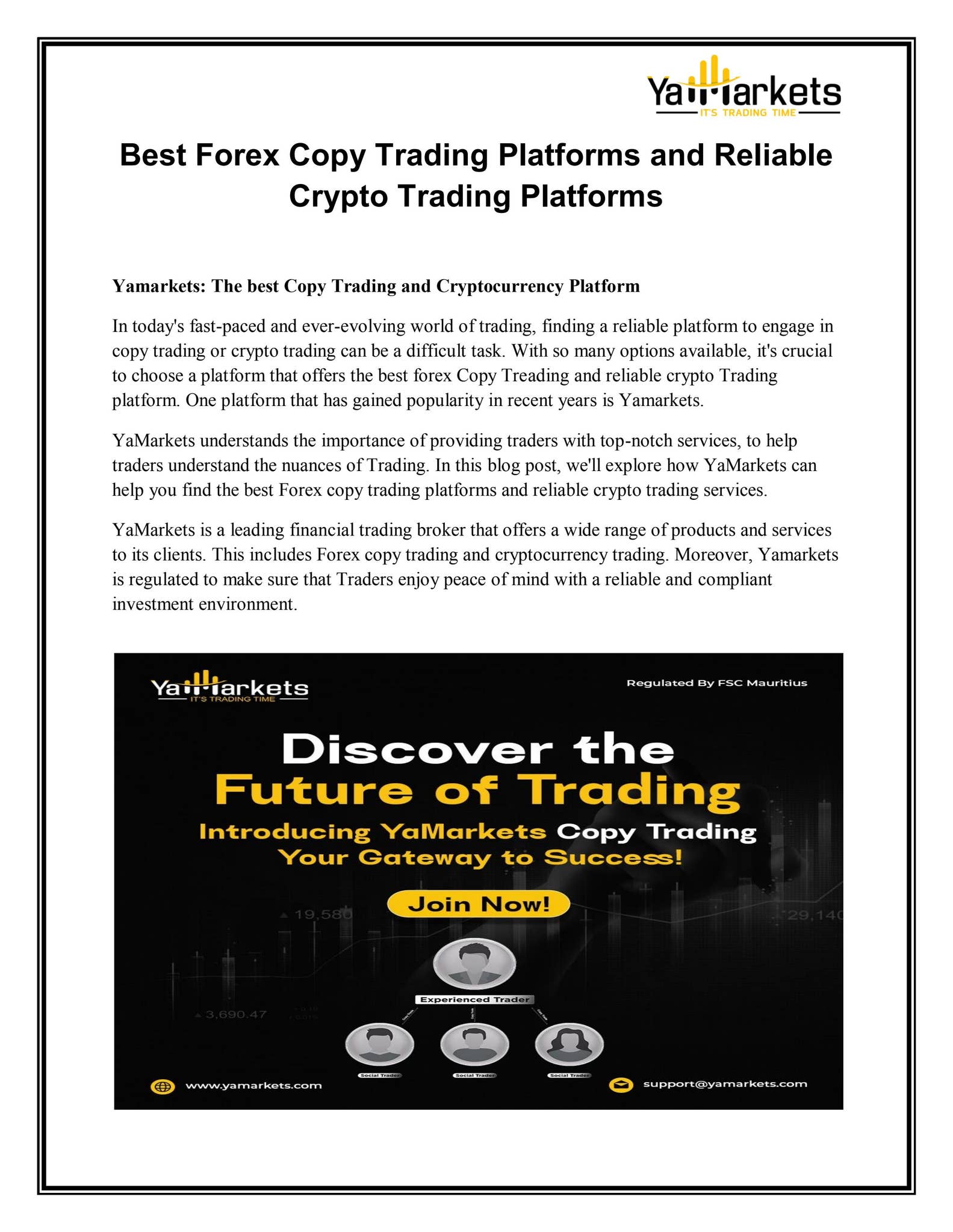 Best Forex Copy Trading Platforms and Reliable Crypto Trading Platforms by  yamarkets - Issuu