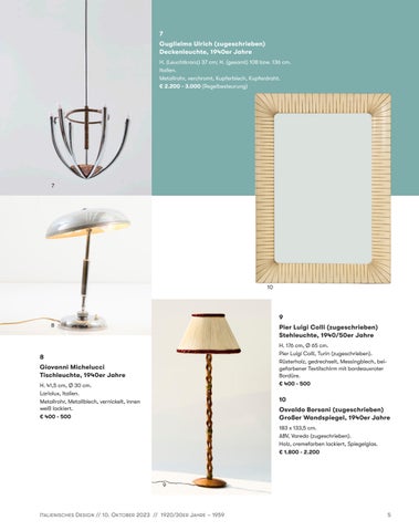 Quittenbaum Kunstauktionen GmbH 灯饰目录 · Auktion 170A | ITALIENISCHES DESIGN | QUITTENBAUM KUNSTAUKTIONEN 第 7 页