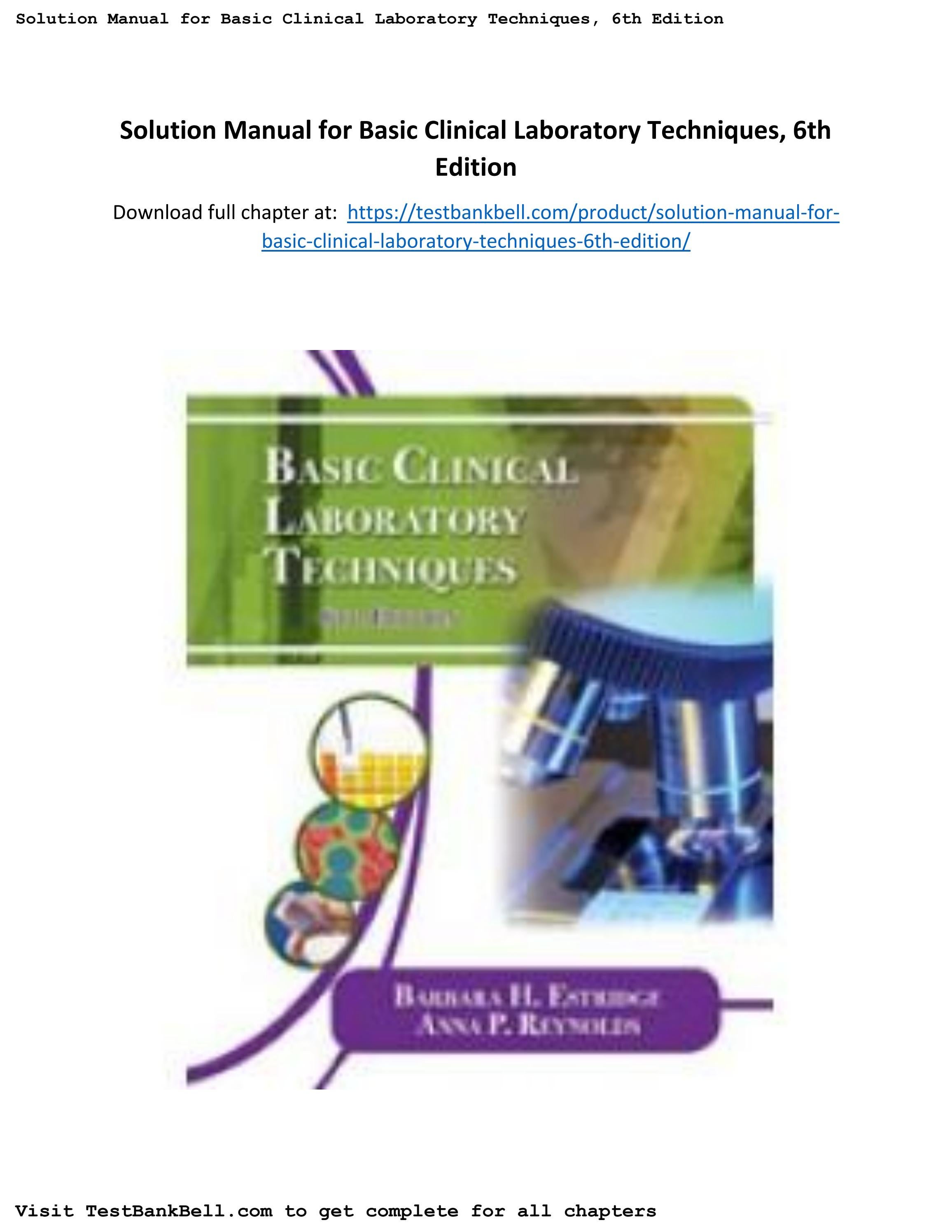 Solution manual for basic clinical laboratory techniques 6th edition by