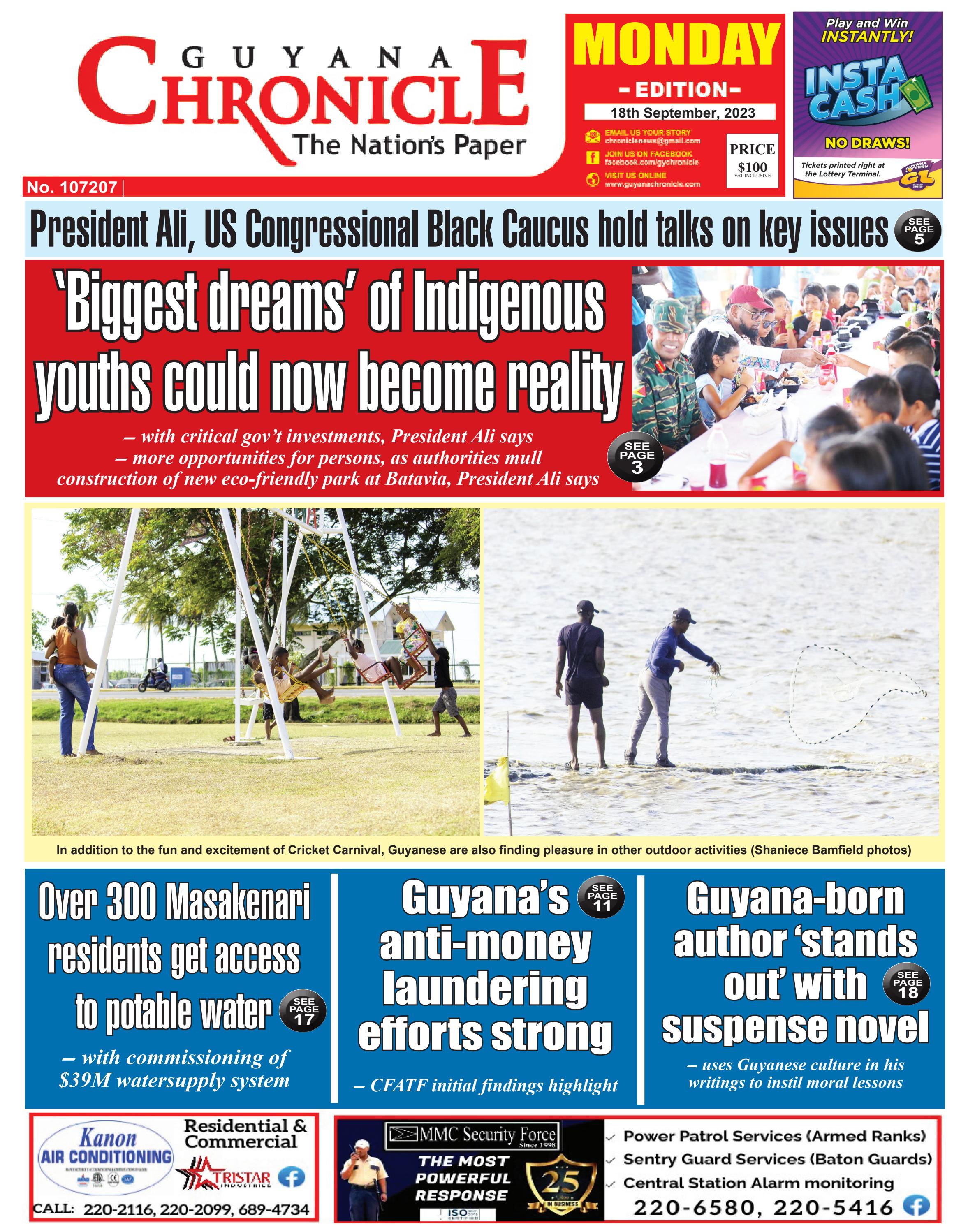 Guyana Chronicle E-Paper 18-09-2023 by Guyana Chronicle - Issuu
