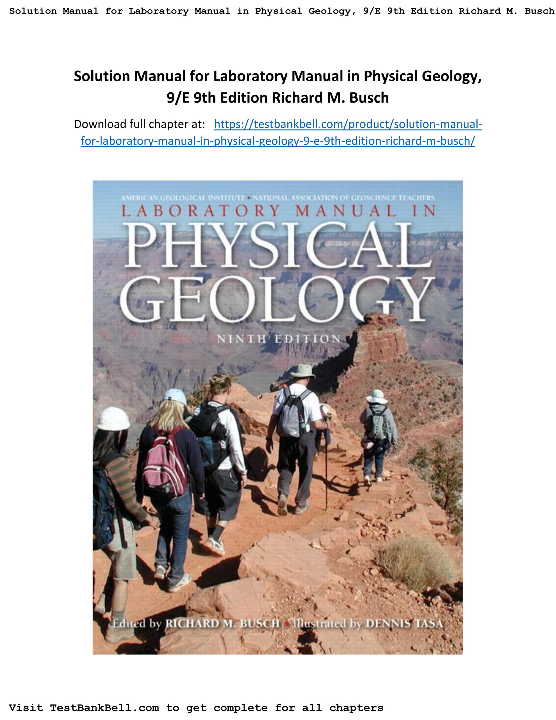 Solution manual for laboratory manual in physical geology 9 e 9th