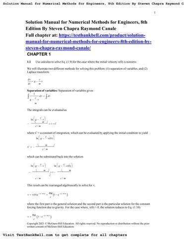 Solution manual for numerical methods for engineers 8th edition by ...