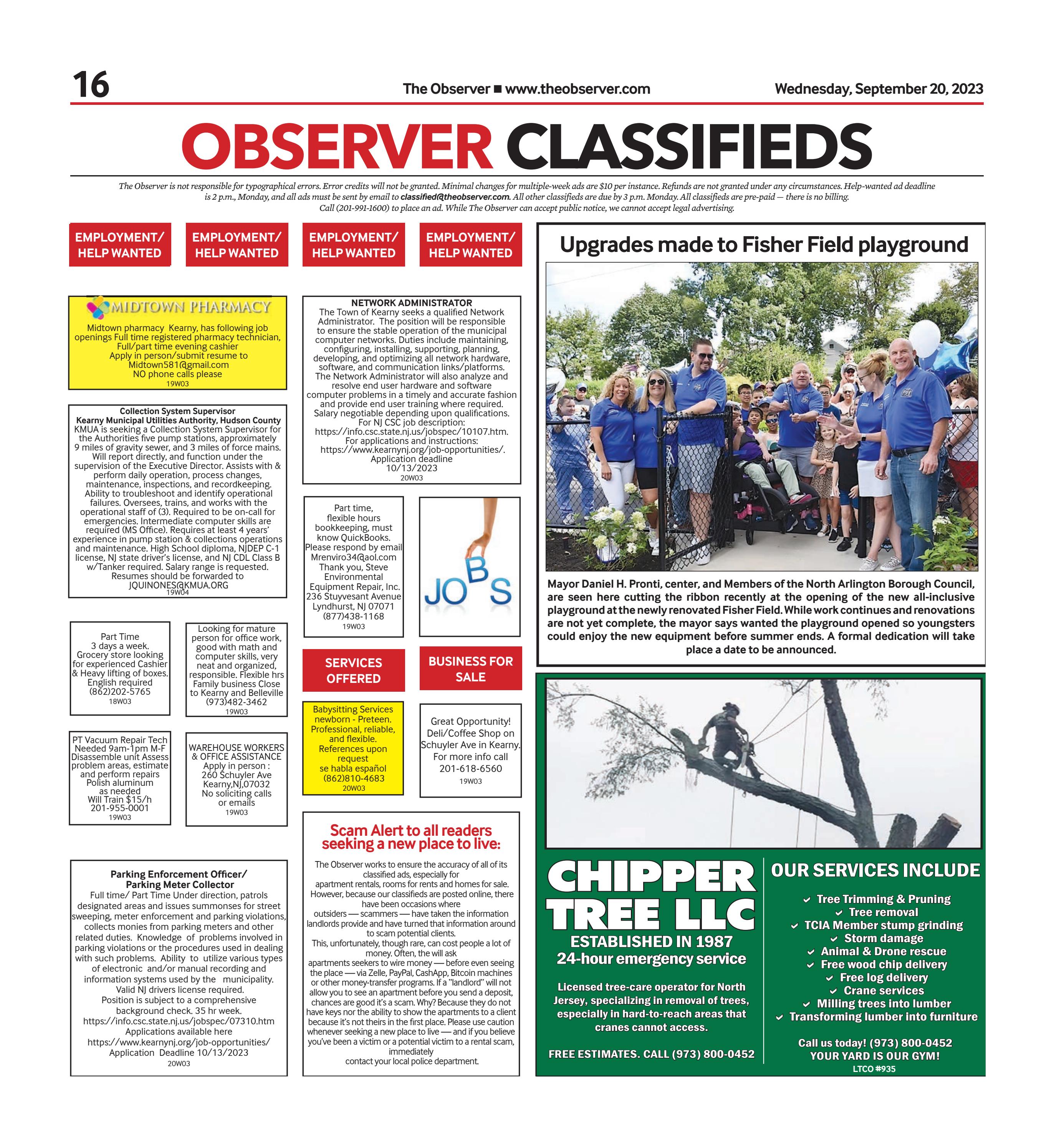 Classifieds for Sept. 20, 2023 by The Observer Newspaper Issuu