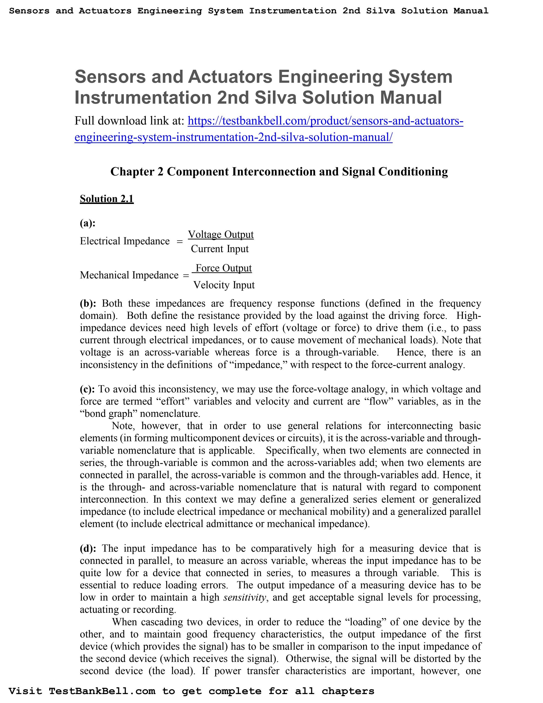 Sensors and actuators engineering system instrumentation 2nd silva
