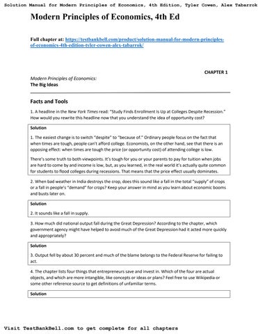 Solution manual for modern principles of economics 4th edition tyler ...