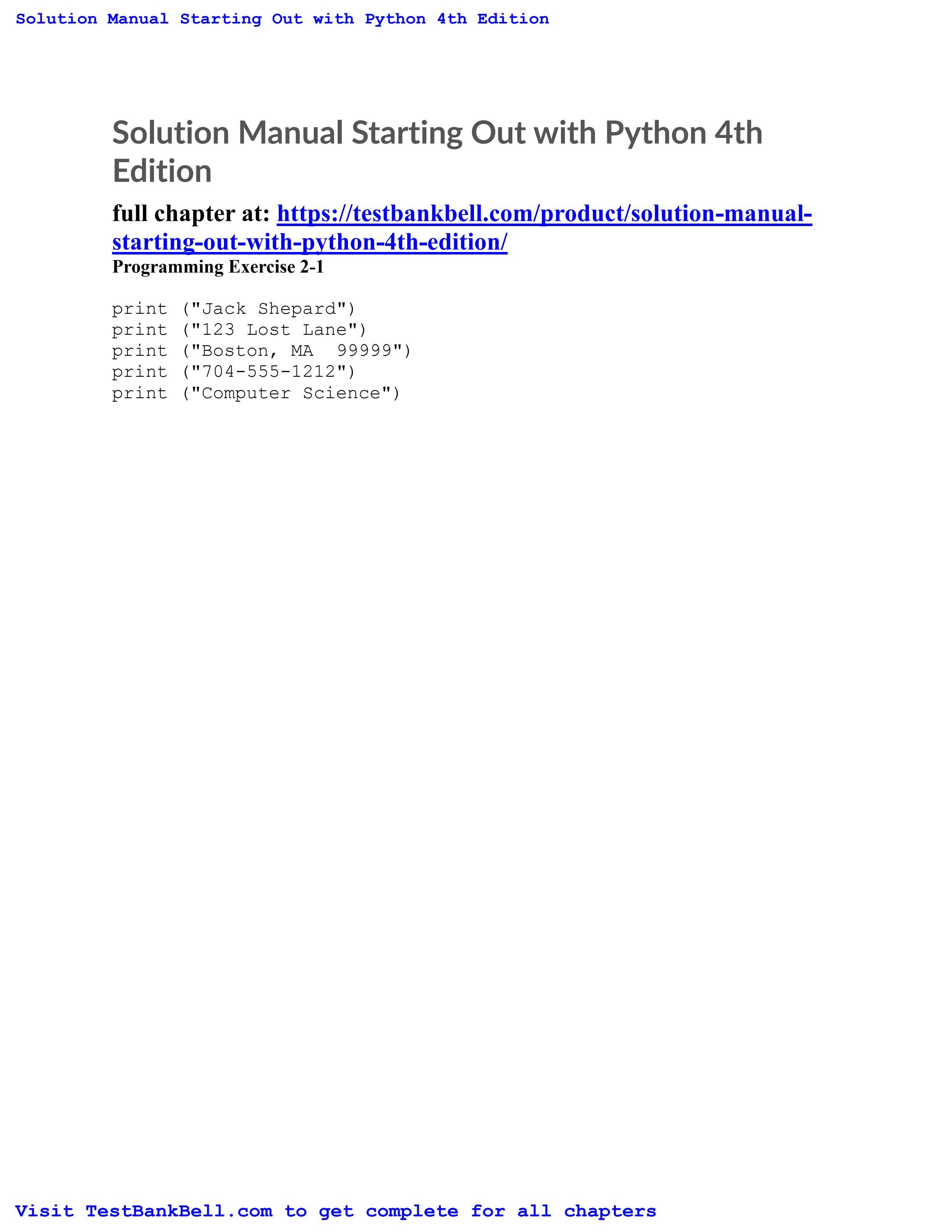 Solution Manual Starting Out With Python 4th Edition By Samuel Dimas914 Solution Manual Starting Out With Python 4th Edition By Samuel Dimas914