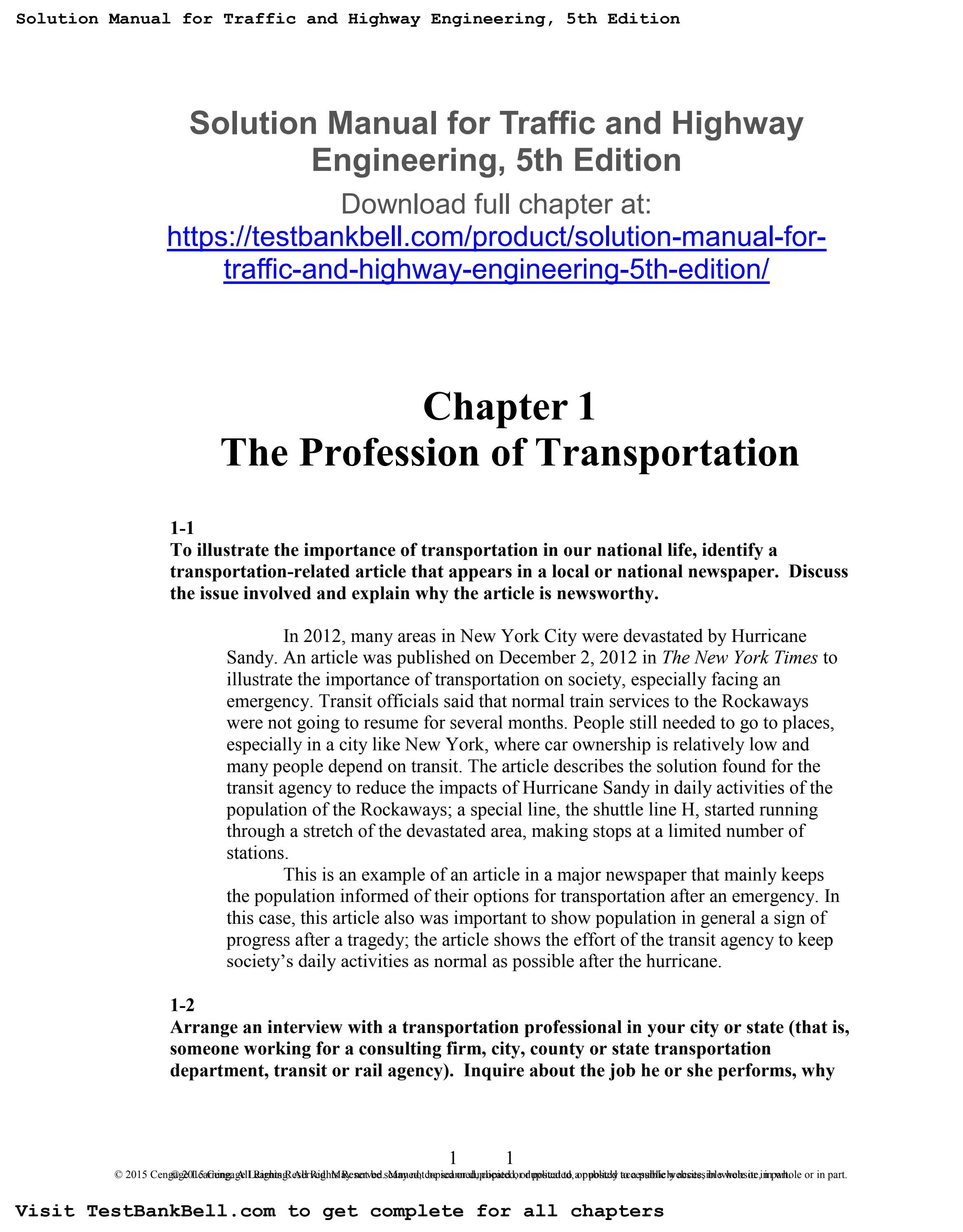Solution manual for traffic and highway engineering 5th edition by rocky.mccarroll470 Issuu