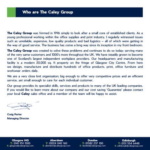 The Caley Group - Corporate 家具手册 第 3 页