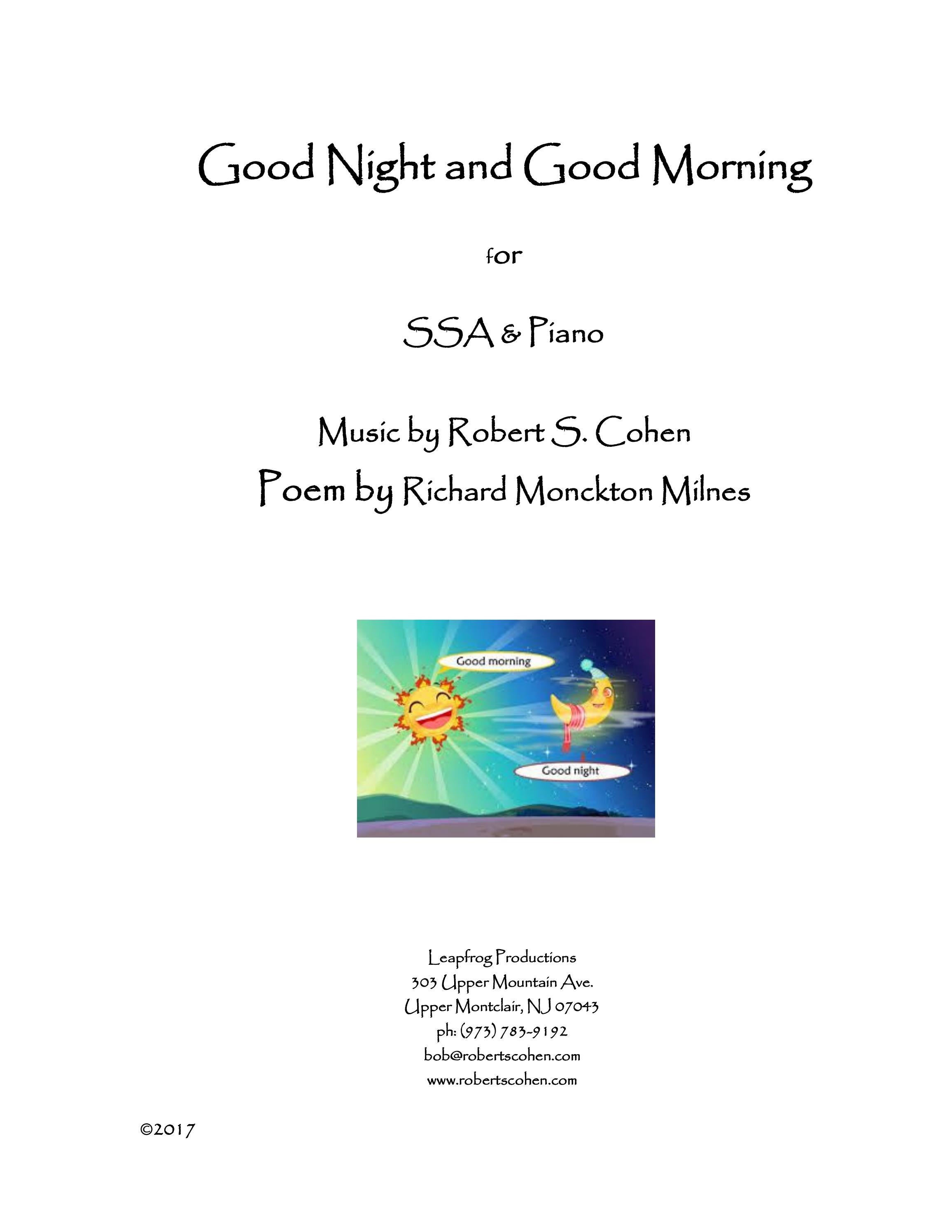 Good Night and Good Morning (2017) by bobcohenmusic Issuu