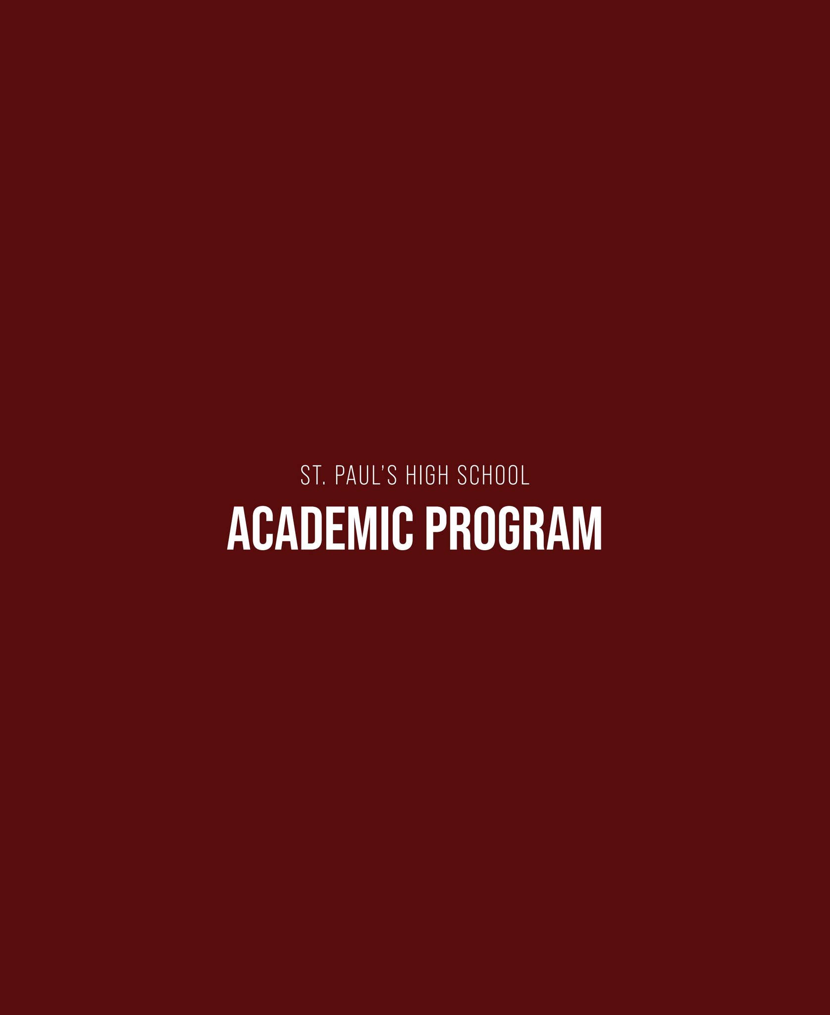 St. Paul's High School Academic Program by St. Paul's High School - Issuu