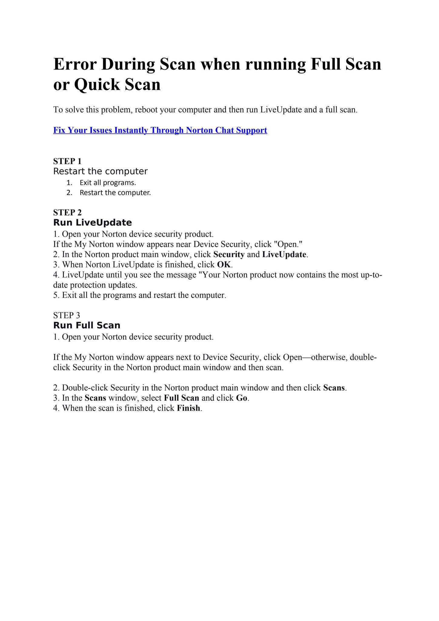 Error During Scan when running Full Scan or Quick Scan? by Kane Wiliams ...