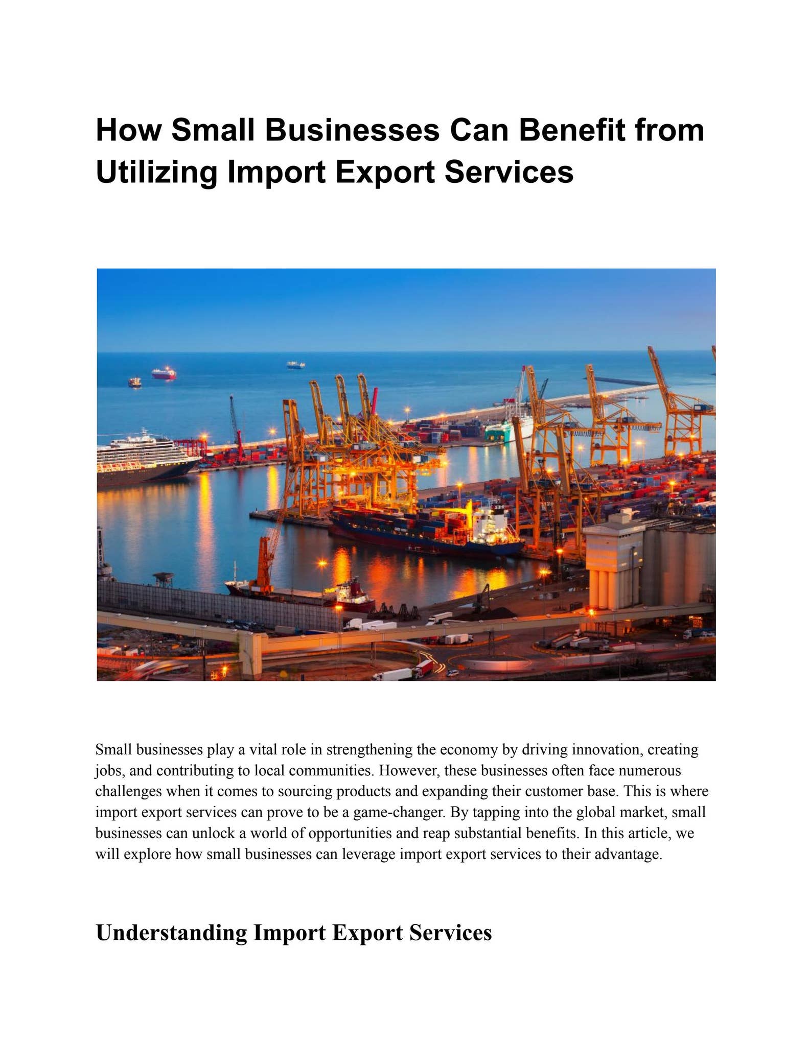 How Small Businesses Can Benefit from Utilizing Import Export Services ...