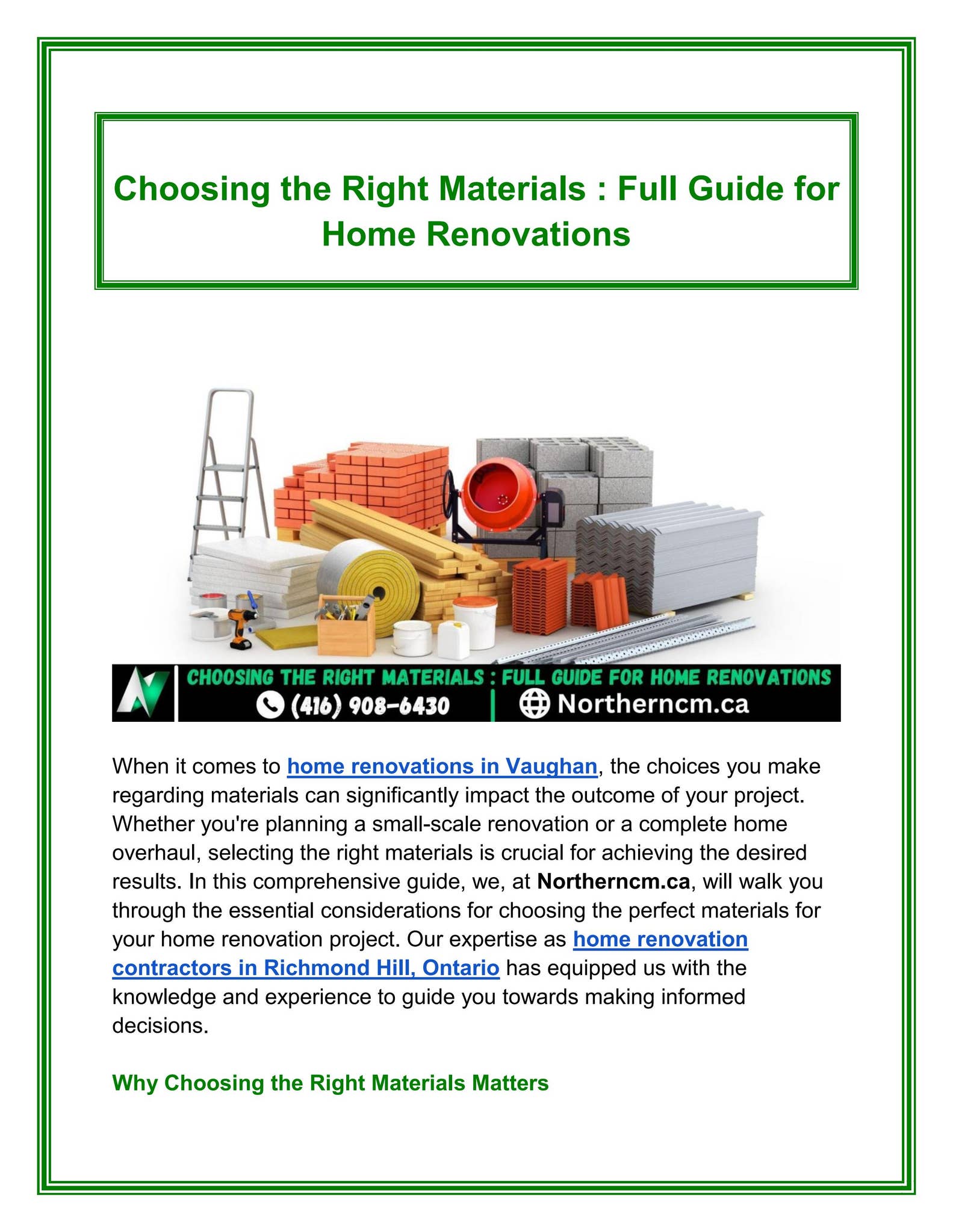 Choosing the Right Materials : Full Guide for Home Renovations by ...