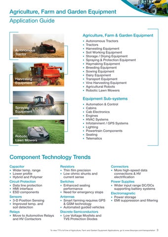 TTI Agriculture, Farm × 庭院 Equipment Application 指南 第 3 页