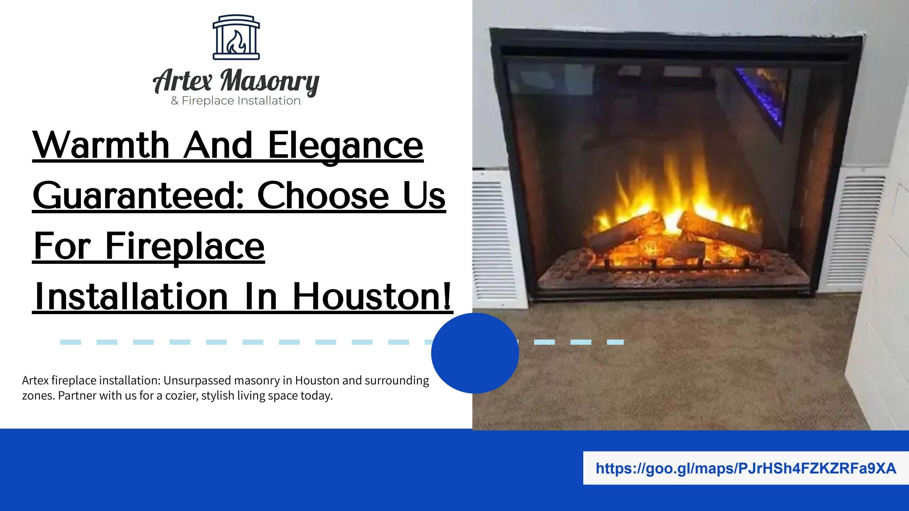 Gas fireplace installation houston by Artex Masonry & Fireplace