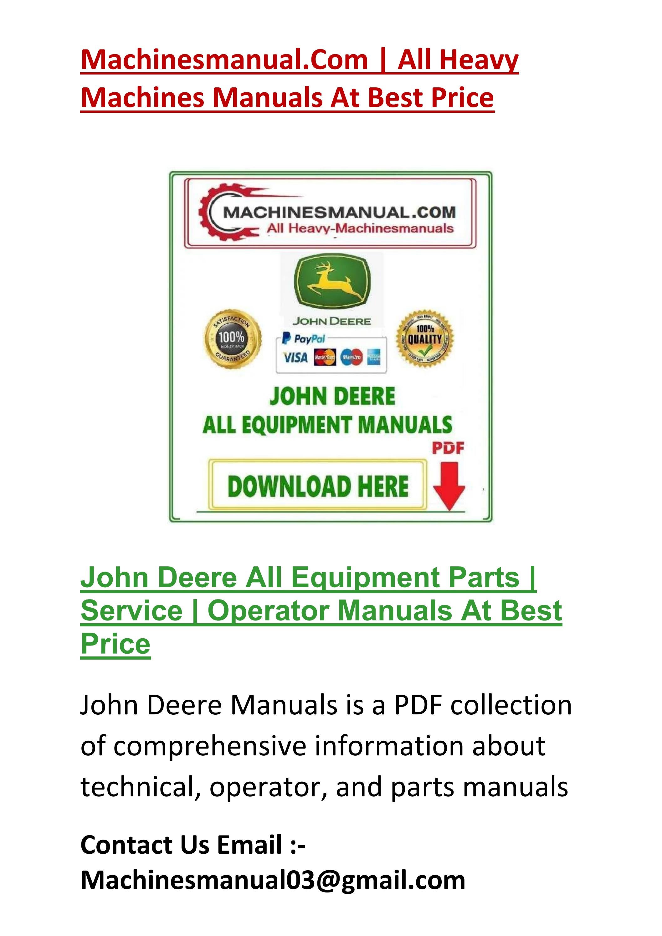 John Deere Parts catalog Manual - Machinesmanual.com by Machinesmanual ...