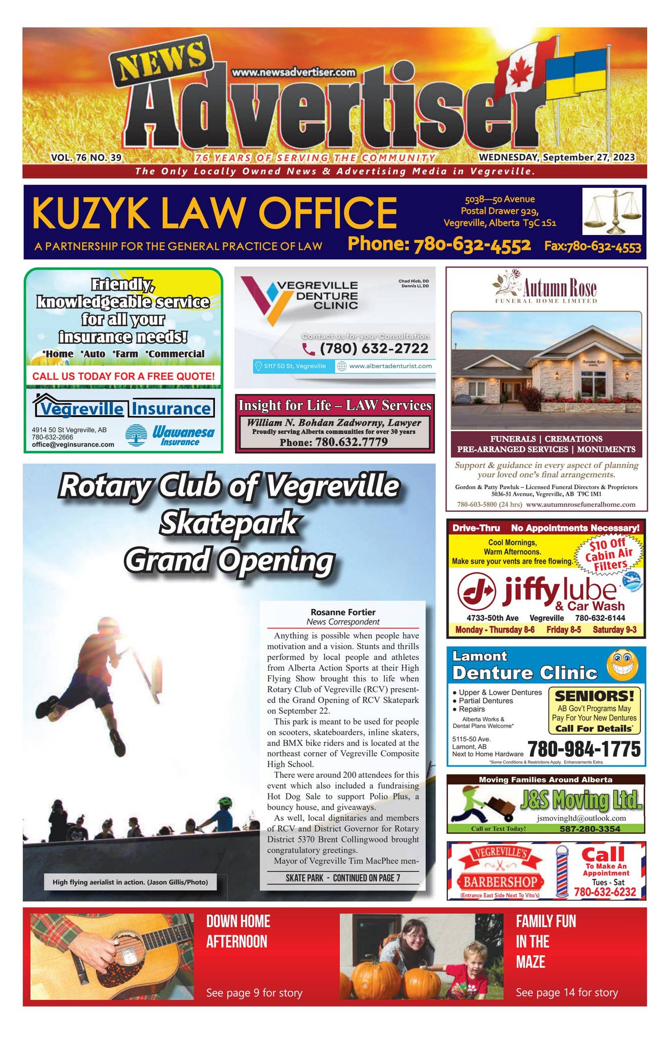 Vegreville News Advertiser - September 27, 2023 by The News Advertiser -  Vegreville, AB - Issuu