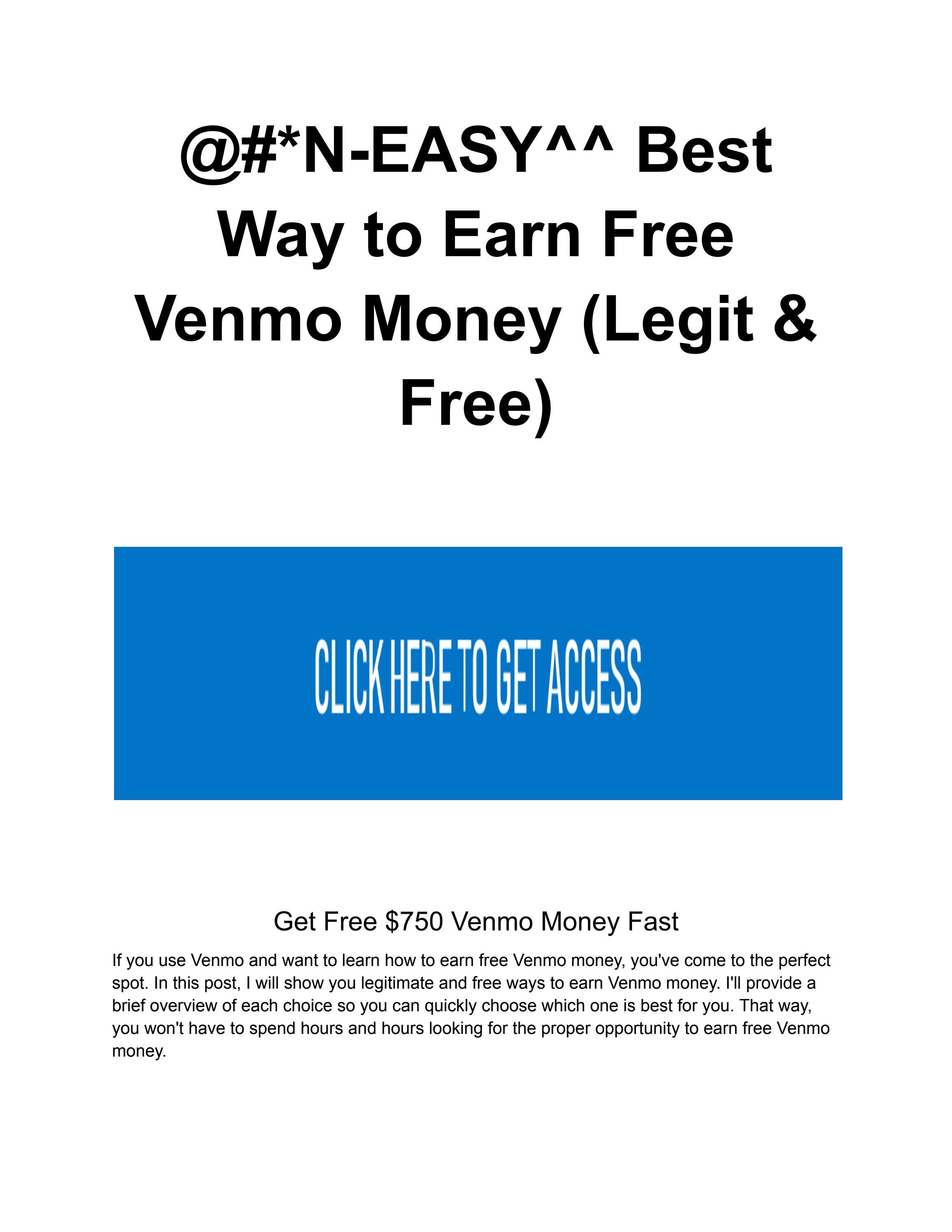 Best Way to Earn Free Venmo Money (Legit & Free) by Amine Issuu