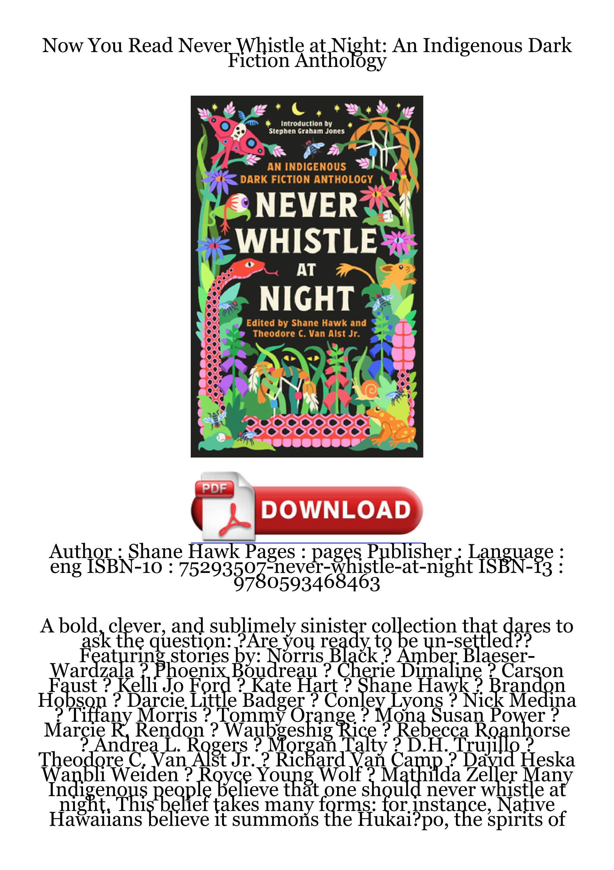 Read Today (ePUB) Never Whistle at Night An Indigenous Dark Fiction