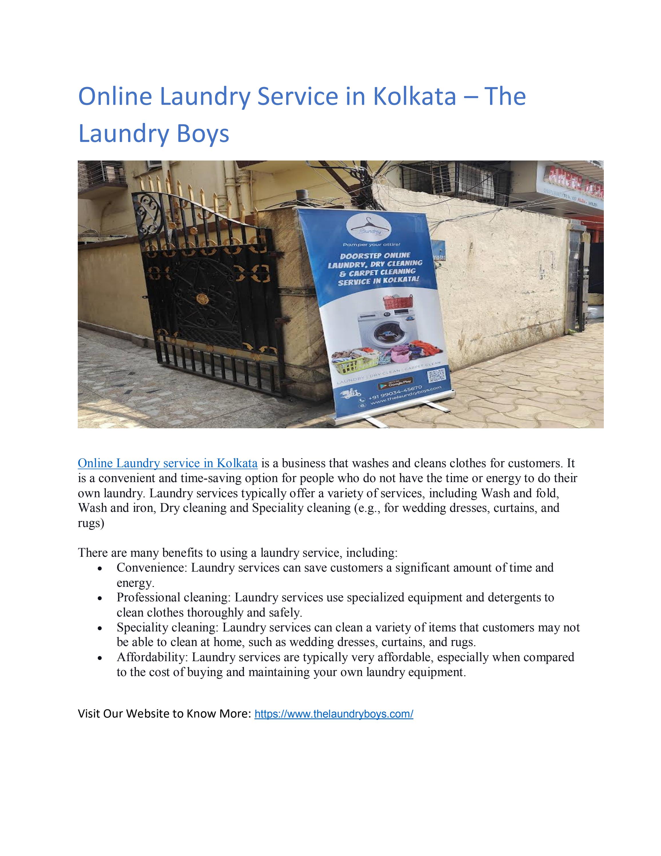 The Laundry Boys Online Laundry Service in Kolkata by The Laundry