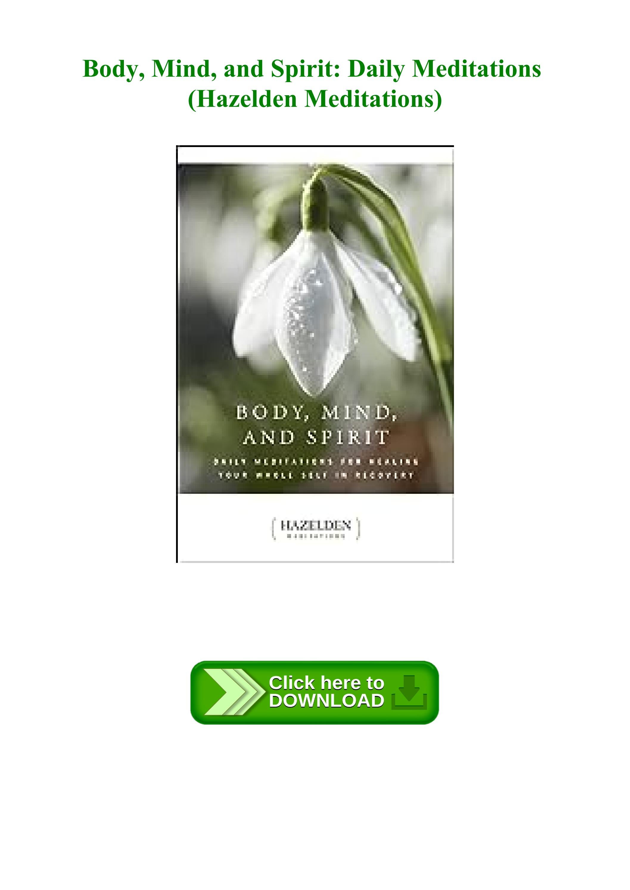 (DOWNLOAD) Body Mind and Spirit Daily Meditations (Hazelden Meditations