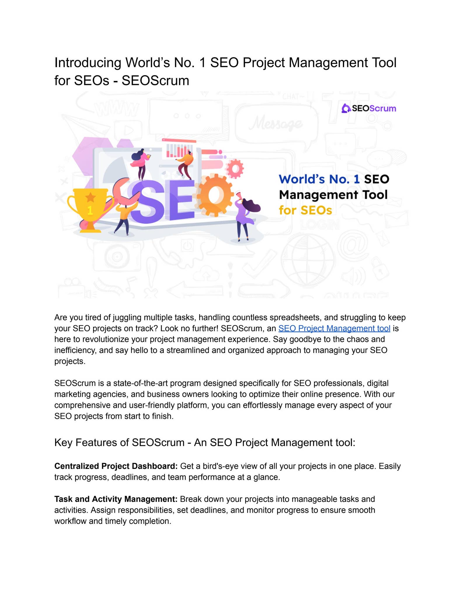 World’s No. 1 SEO Project Management Tool by darathiseoscrum - Issuu