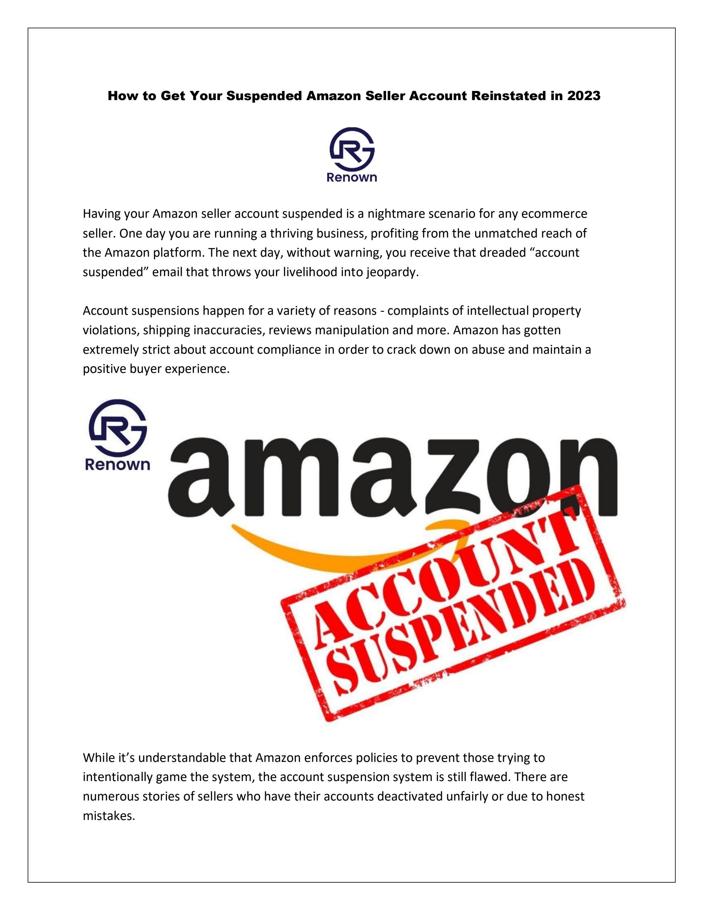 How To Get Your Suspended Amazon Seller Account Reinstated In 2023 By how-to-get-your-suspended-amazon-seller-account-reinstated-in-2023-by