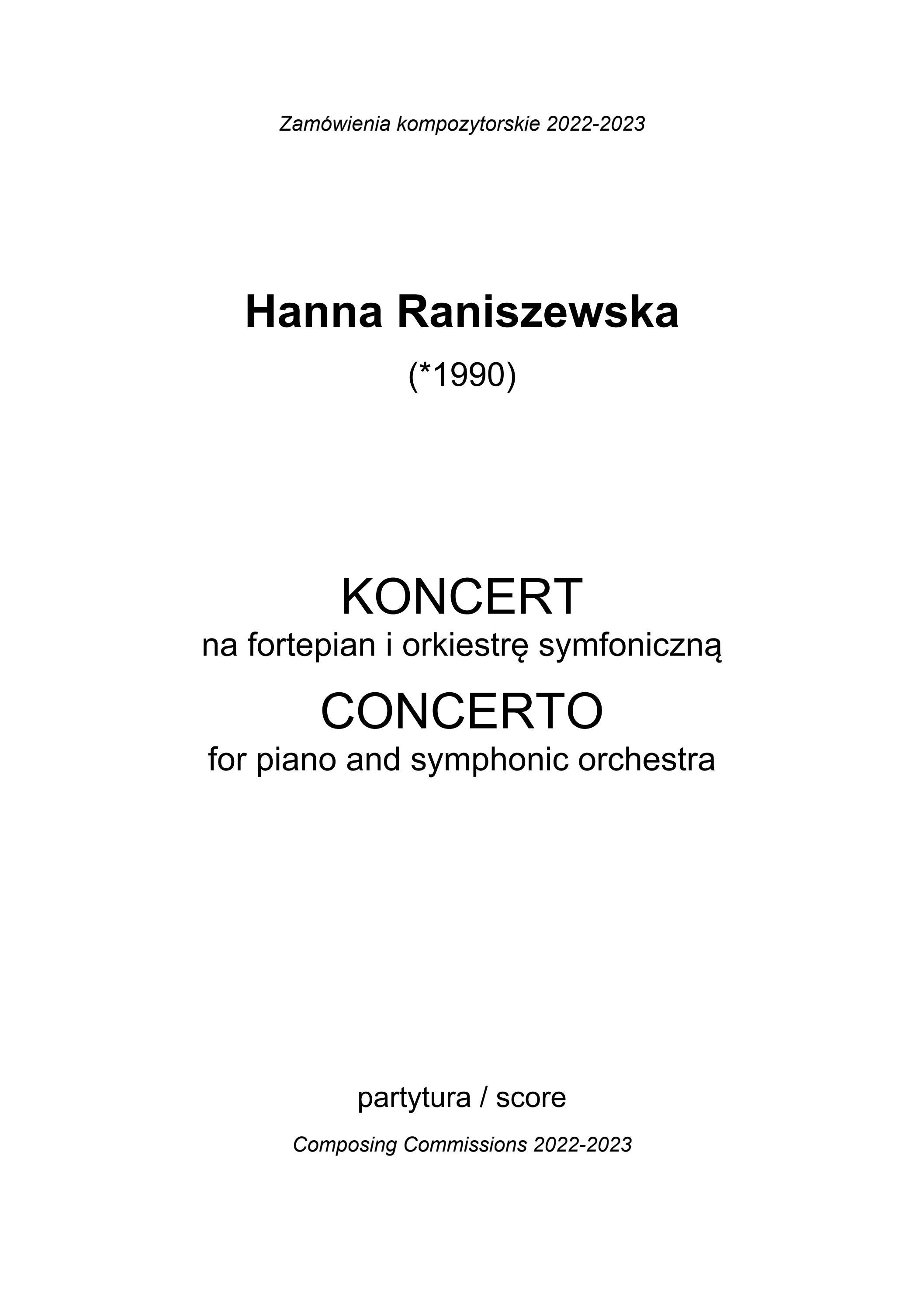 Hanna Raniszewska - Piano Concerto (v. 17.04.2023) by ScoresOnDemand