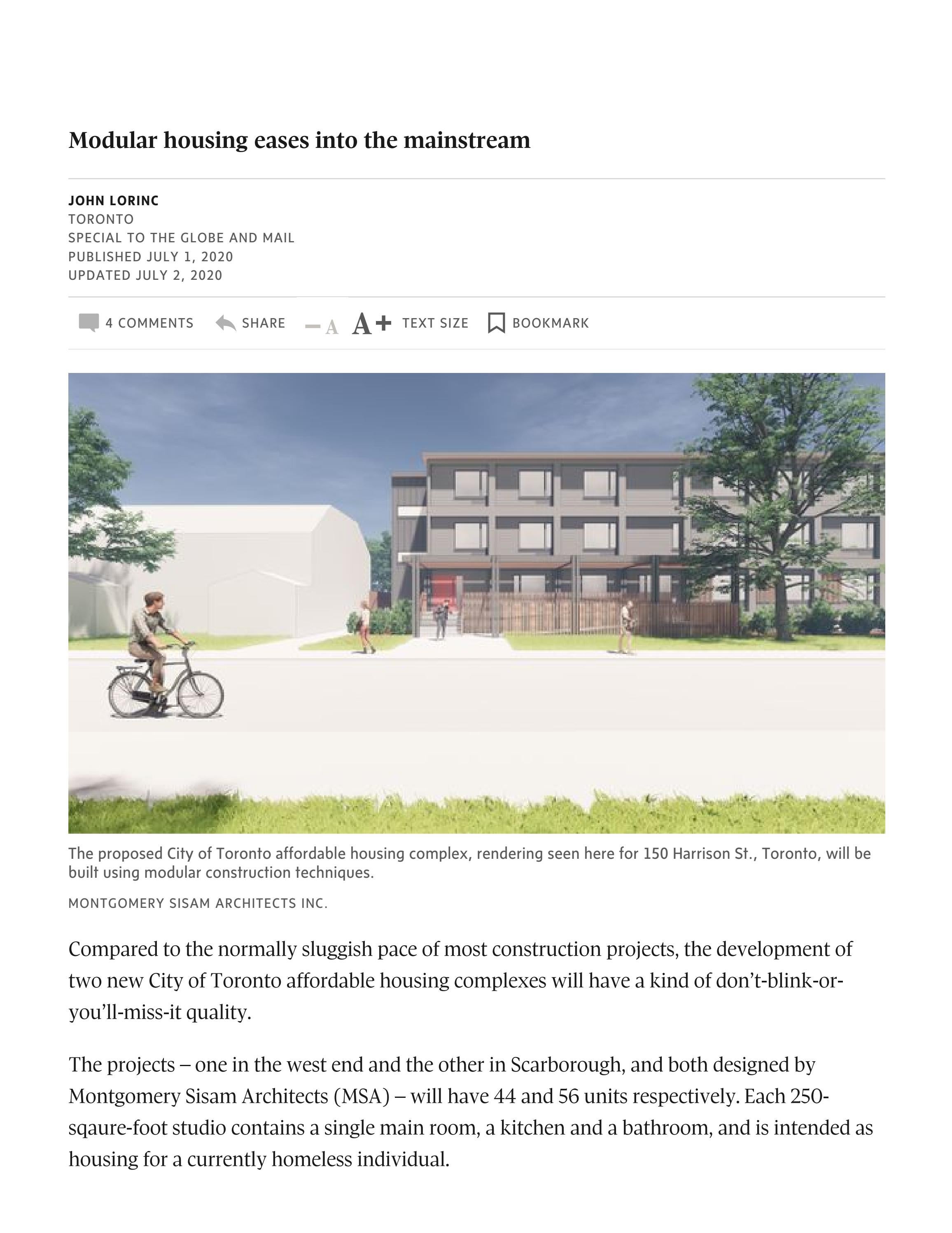 Modular housing eases into the mainstream The Globe and Mail by