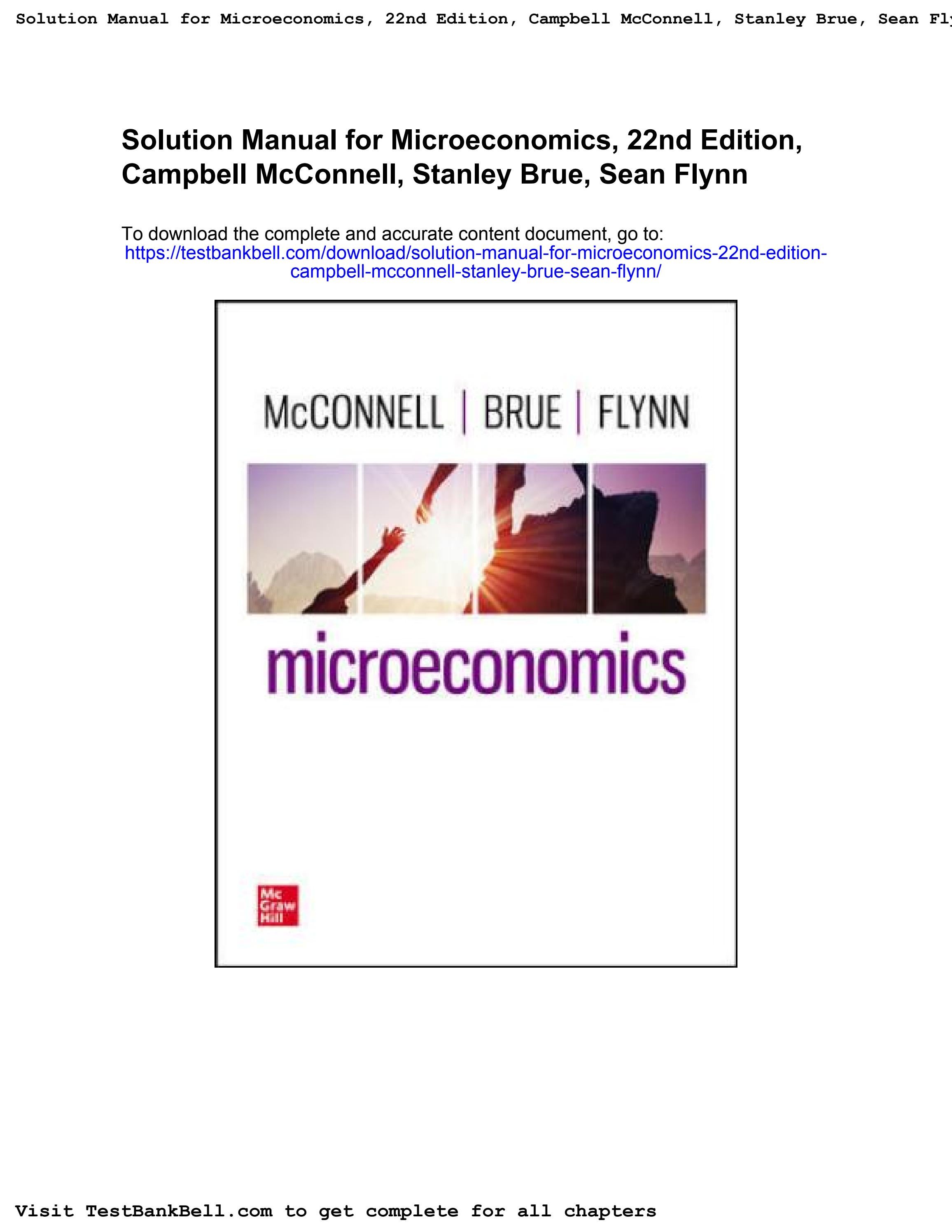 Solution manual for microeconomics 22nd edition campbell mcconnell ...