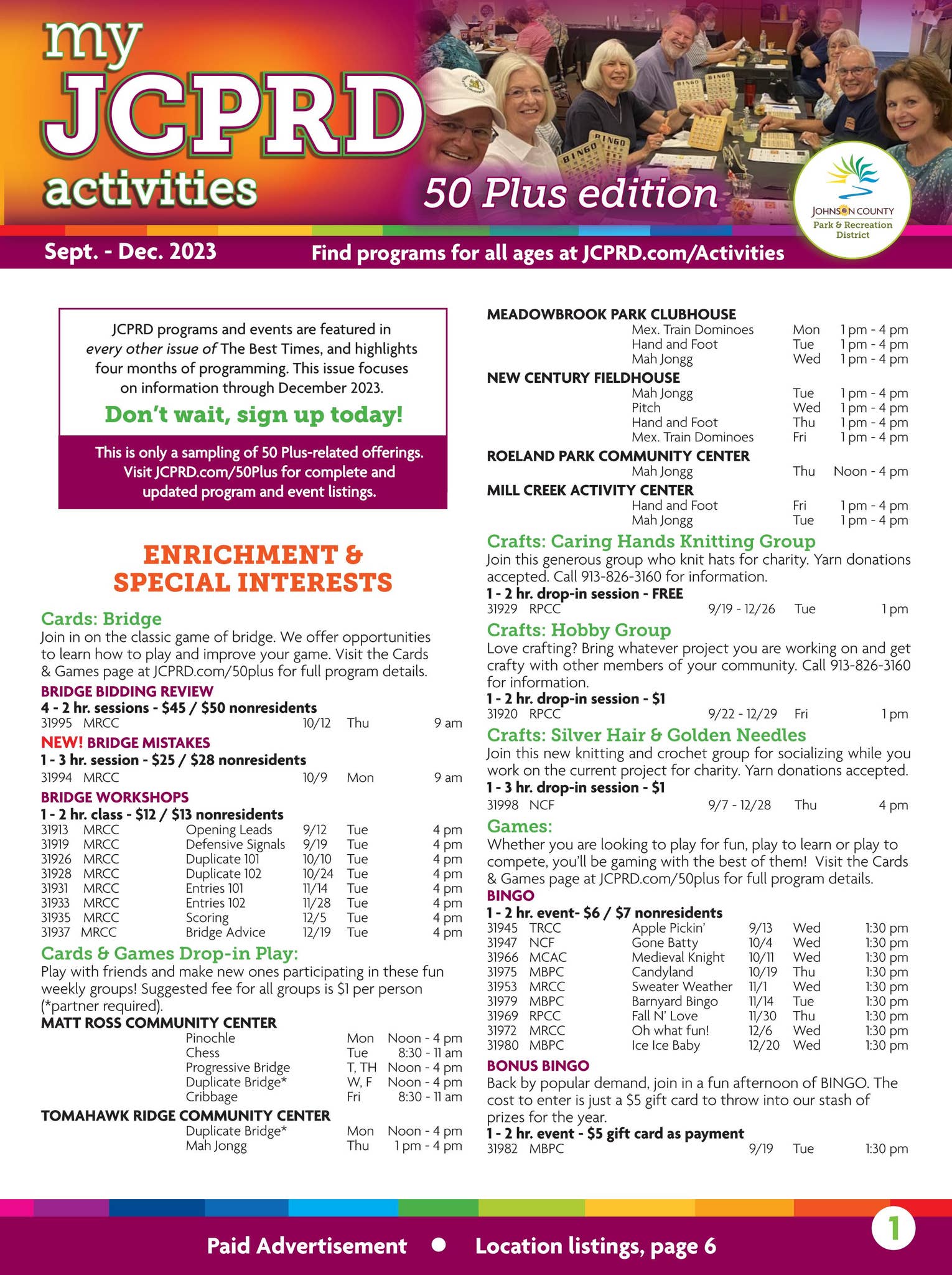 My JCPRD Activities (50 Plus Edition) September & October by JCPRD