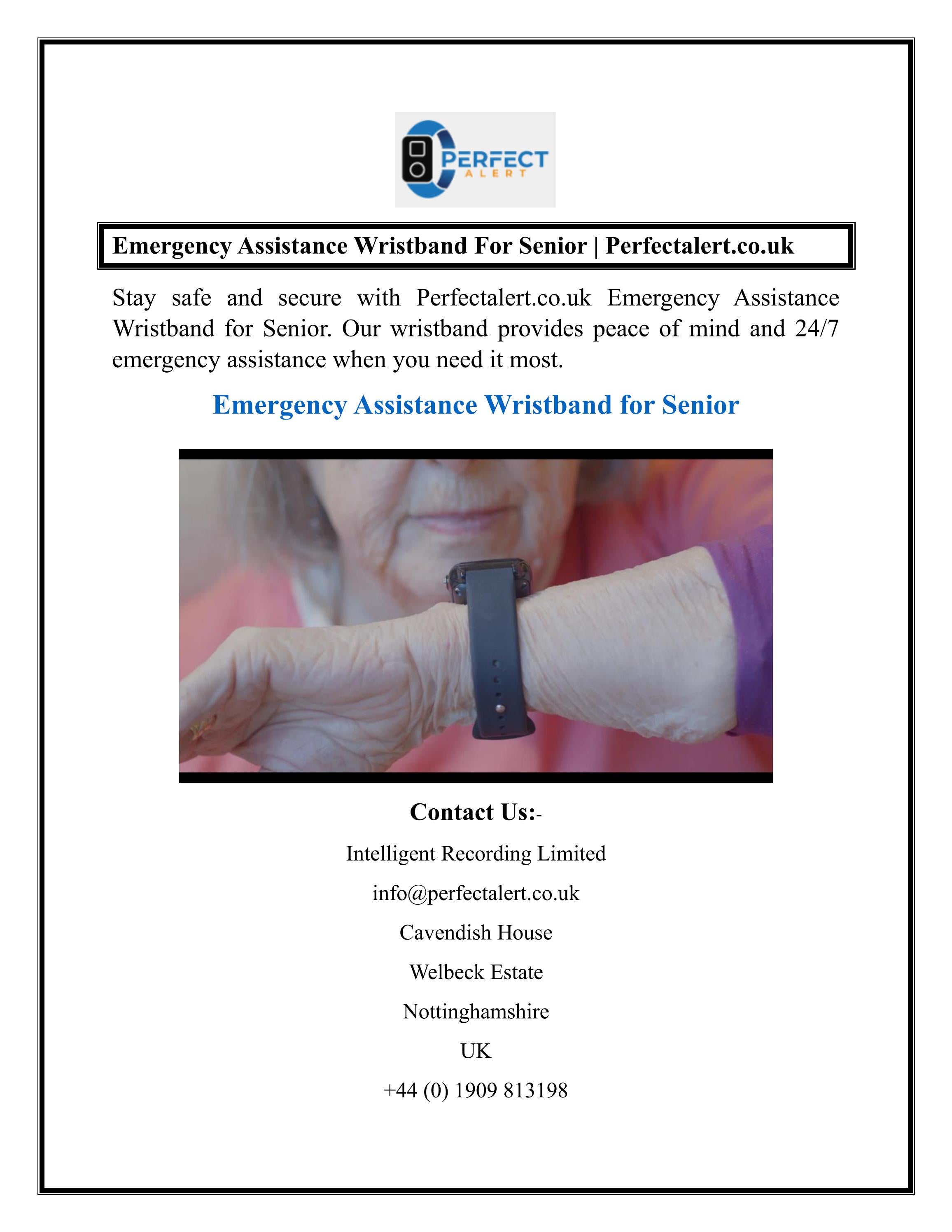 Emergency Assistance Wristband For Senior Perfectalert.co.uk by