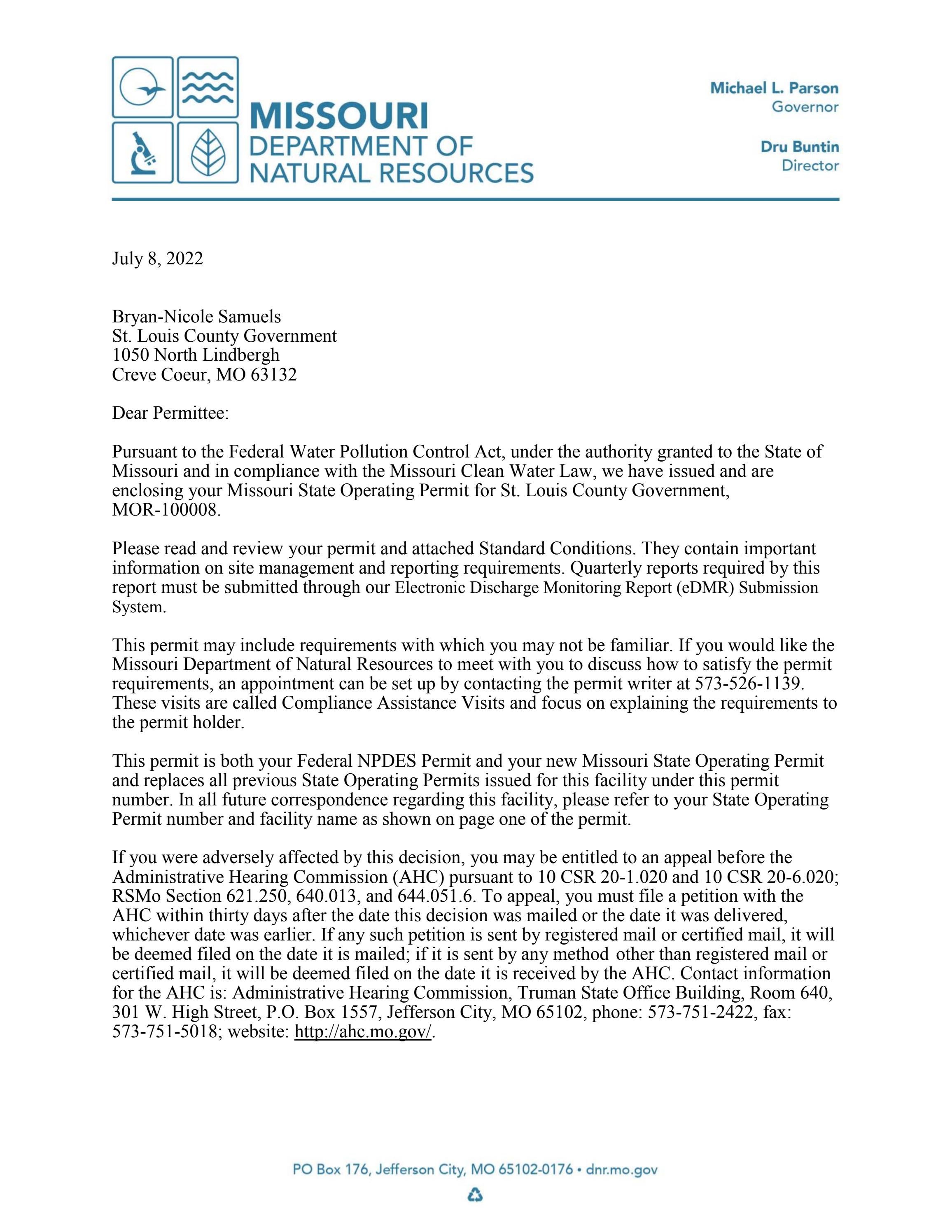 MODNR Land Disturbance Permit St. Louis County by STLCOGOV Issuu