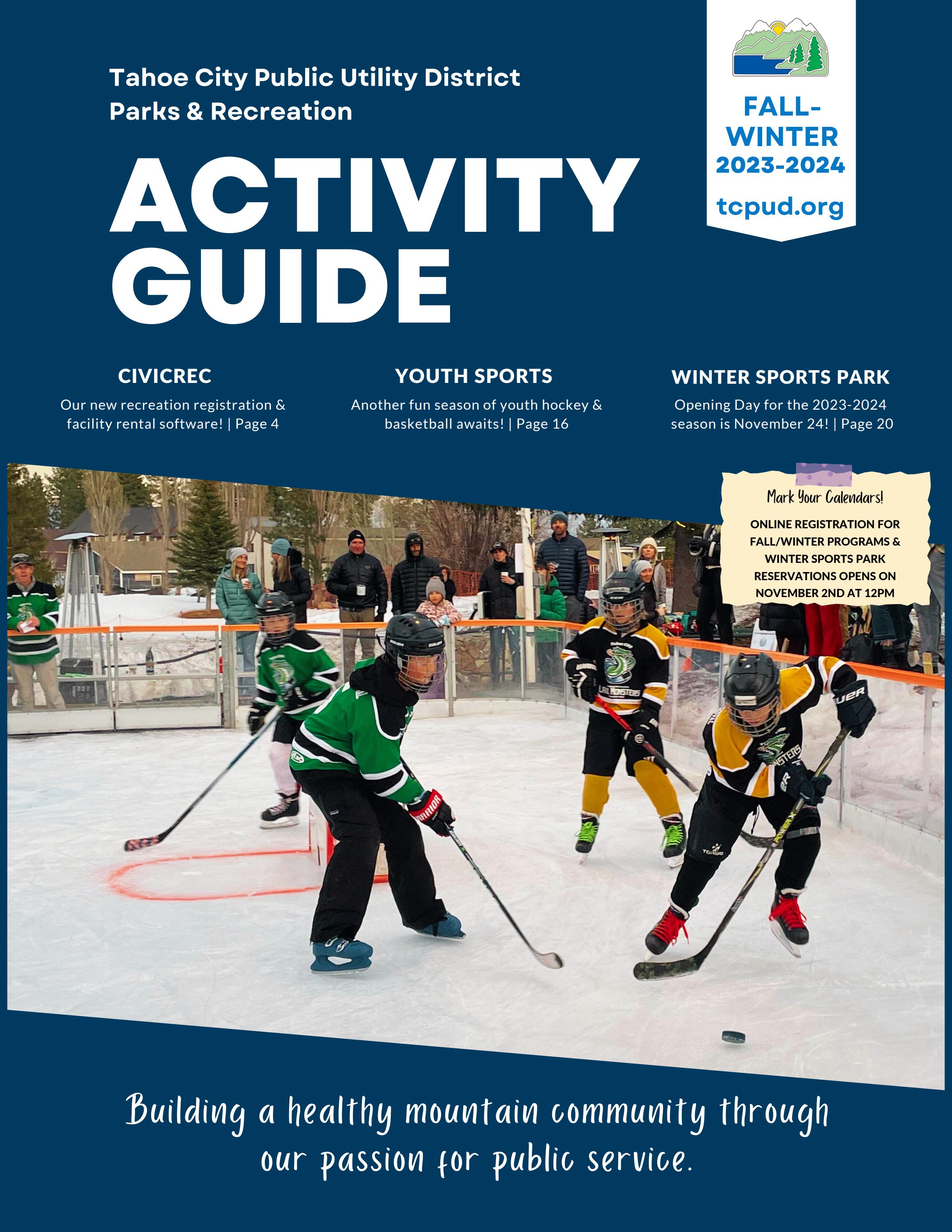 20232024 Fall/Winter TCPUD Parks & Recreation Activity Guide by Tahoe