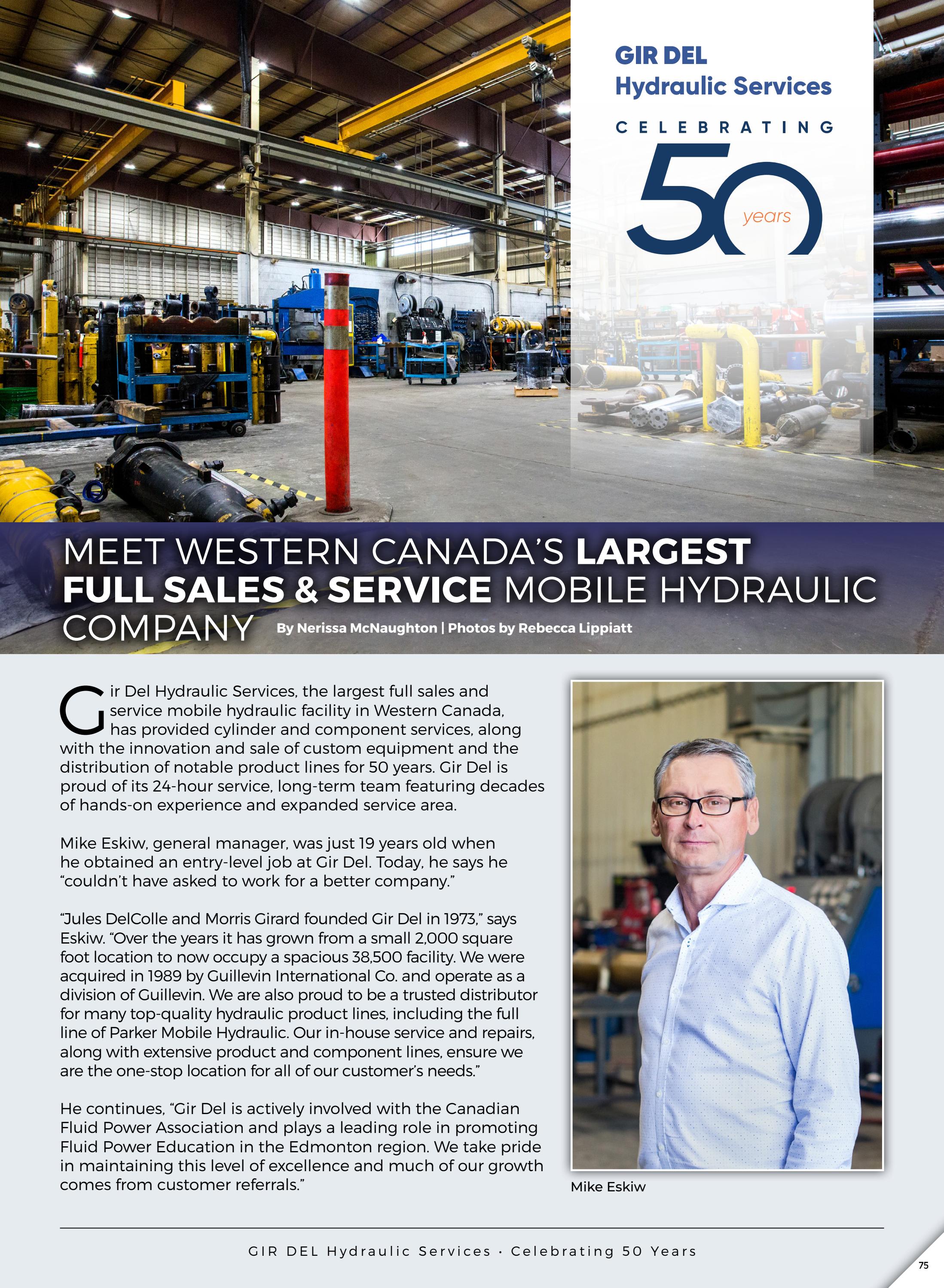 GIR DEL Hydraulic Services Celebrating 50 years by Business in