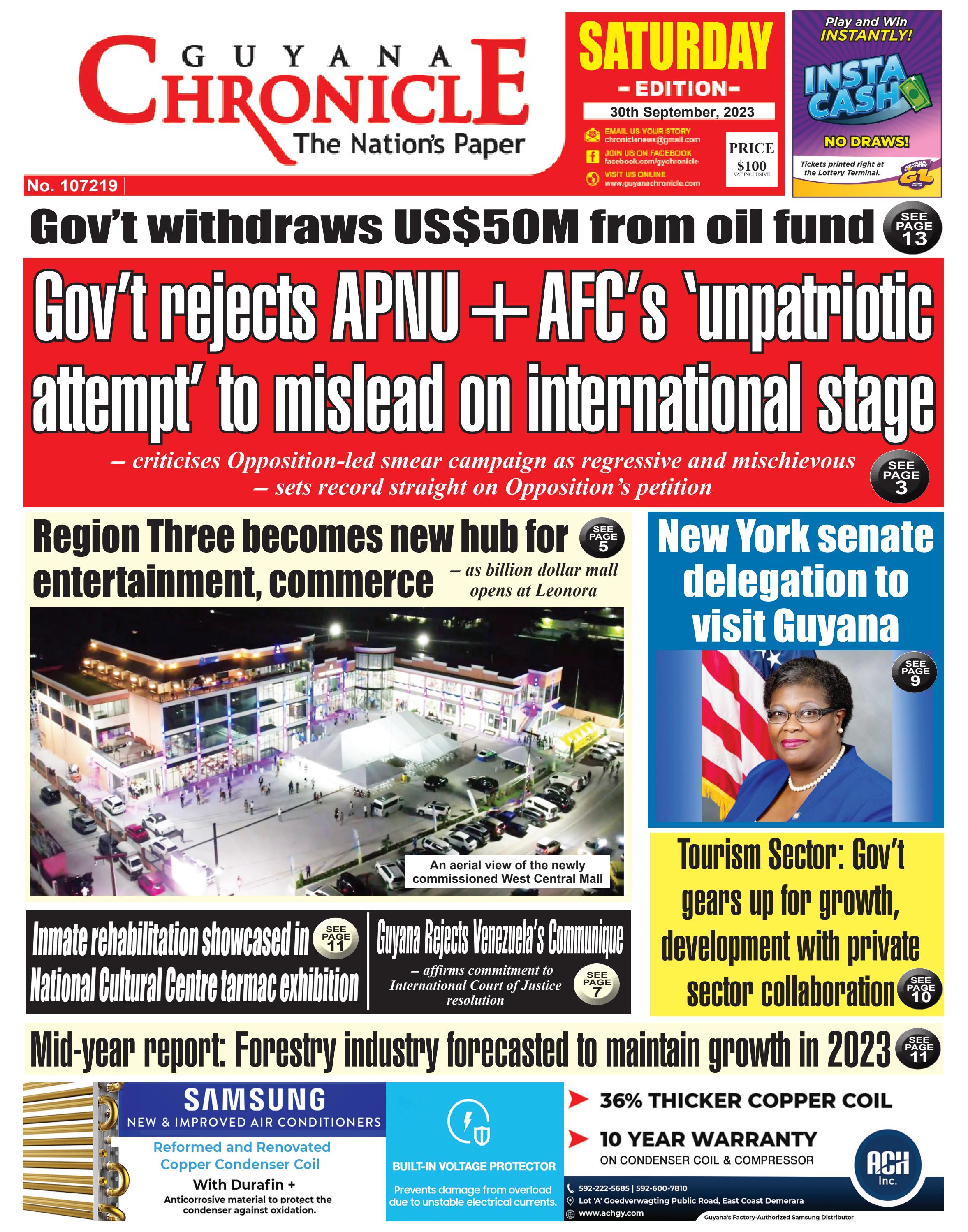 Guyana Chronicle News 30-09-2023.pdf by Guyana Chronicle - Issuu