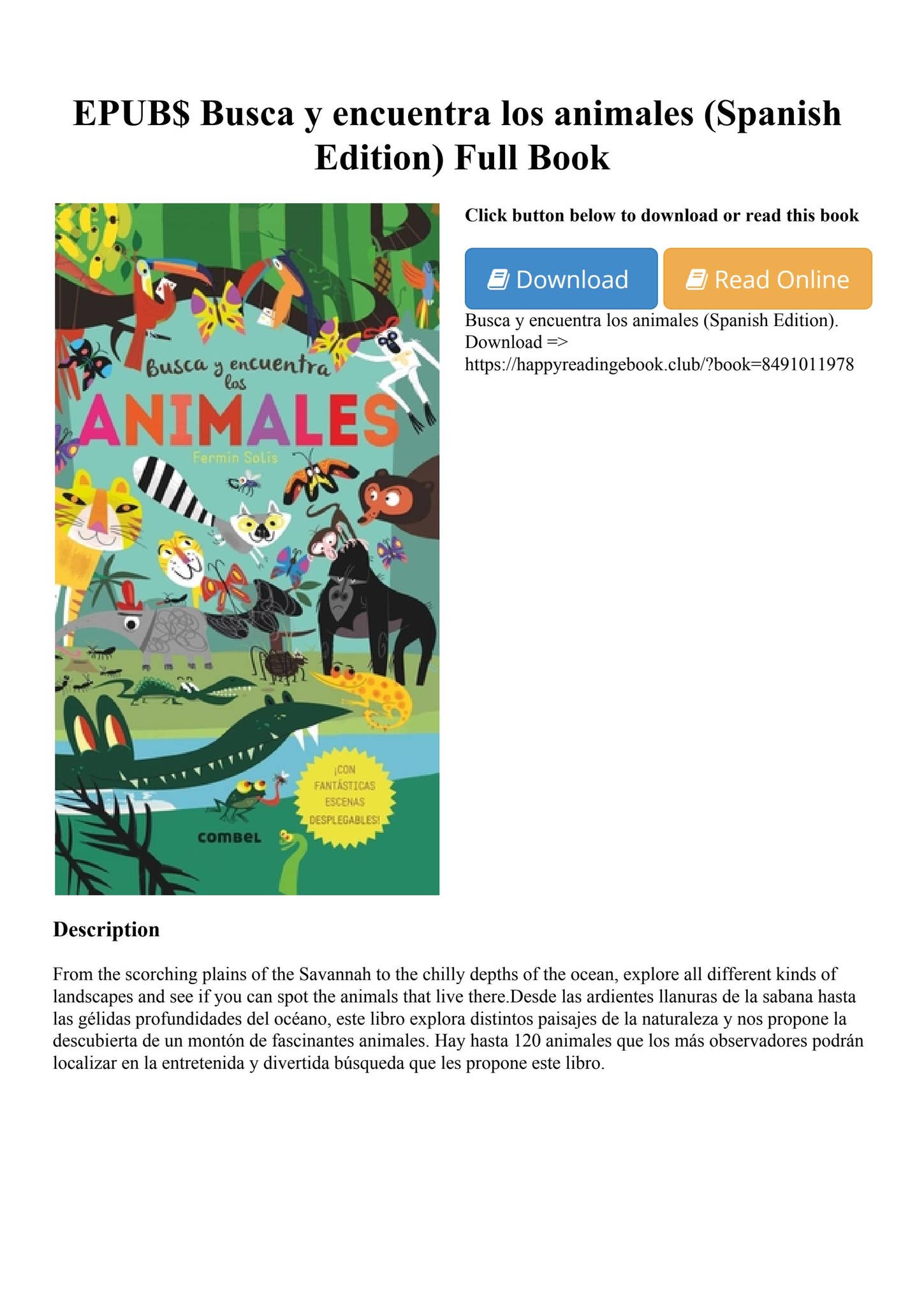 EPUB$ Busca y encuentra los animales (Spanish Edition) Full Book by ...