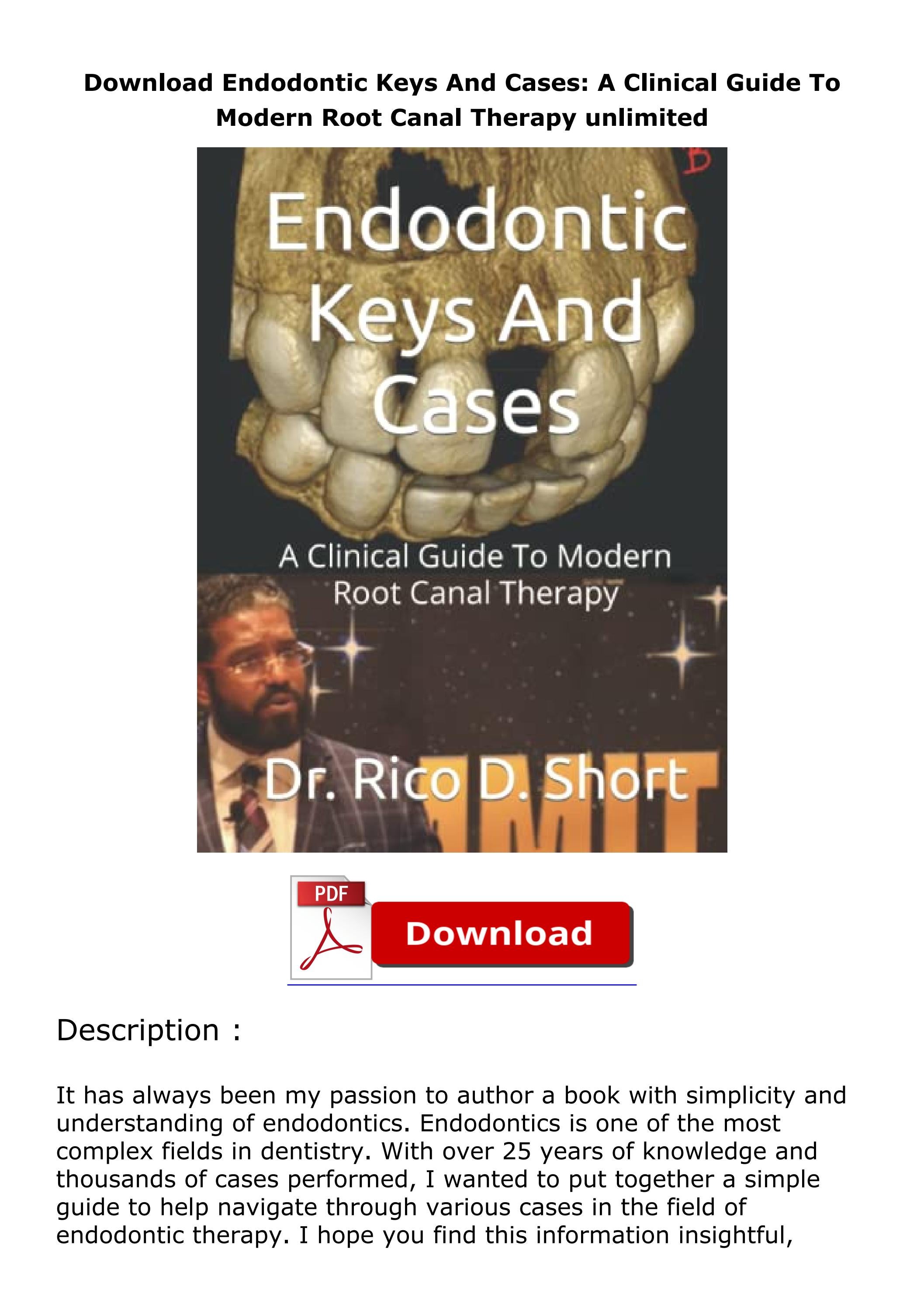 Download Endodontic Keys And Cases A Clinical Guide To Modern Root