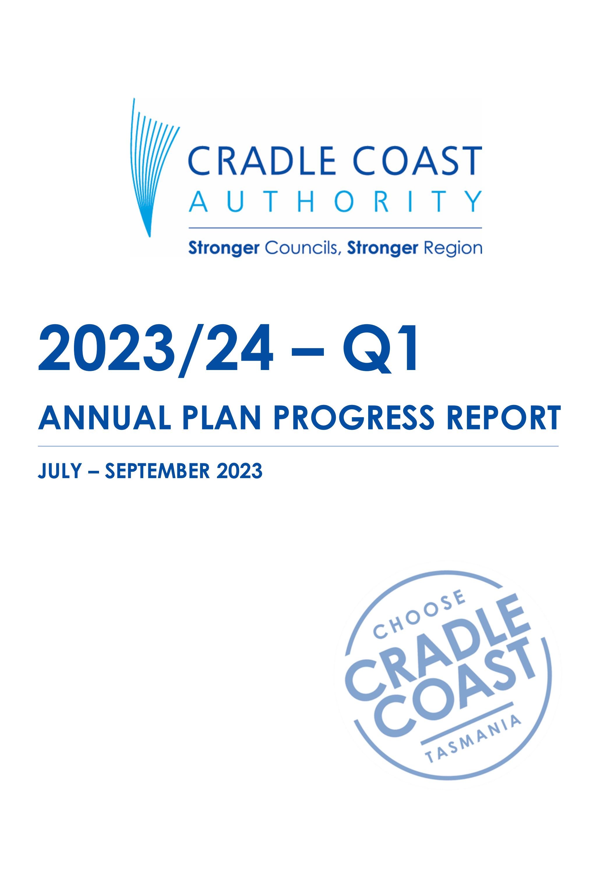 2023 24 Annual Plan Progress Report Q1 By Cradle Coast Authority Issuu