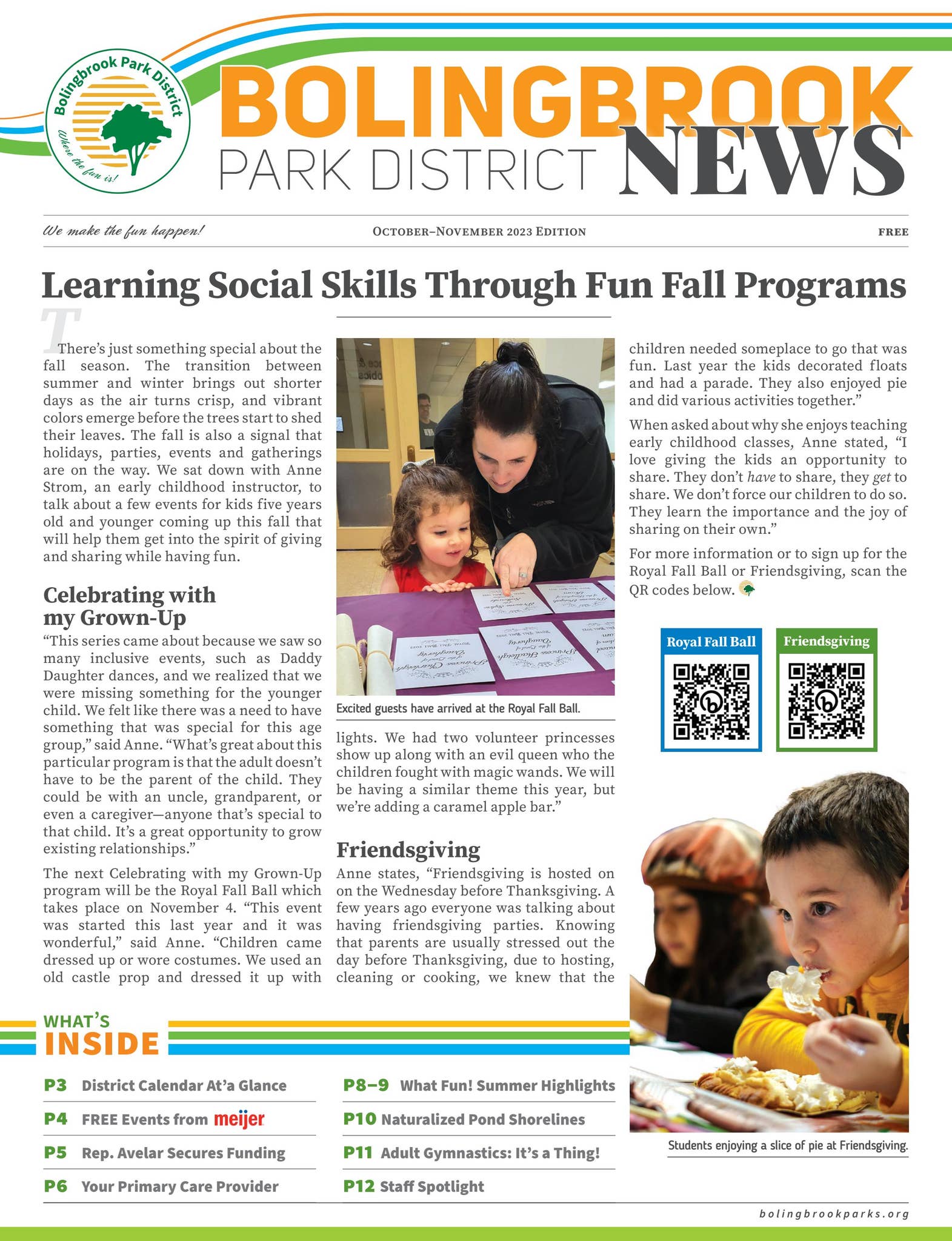 Bolingbrook Park District News October / November 2023 Edition by