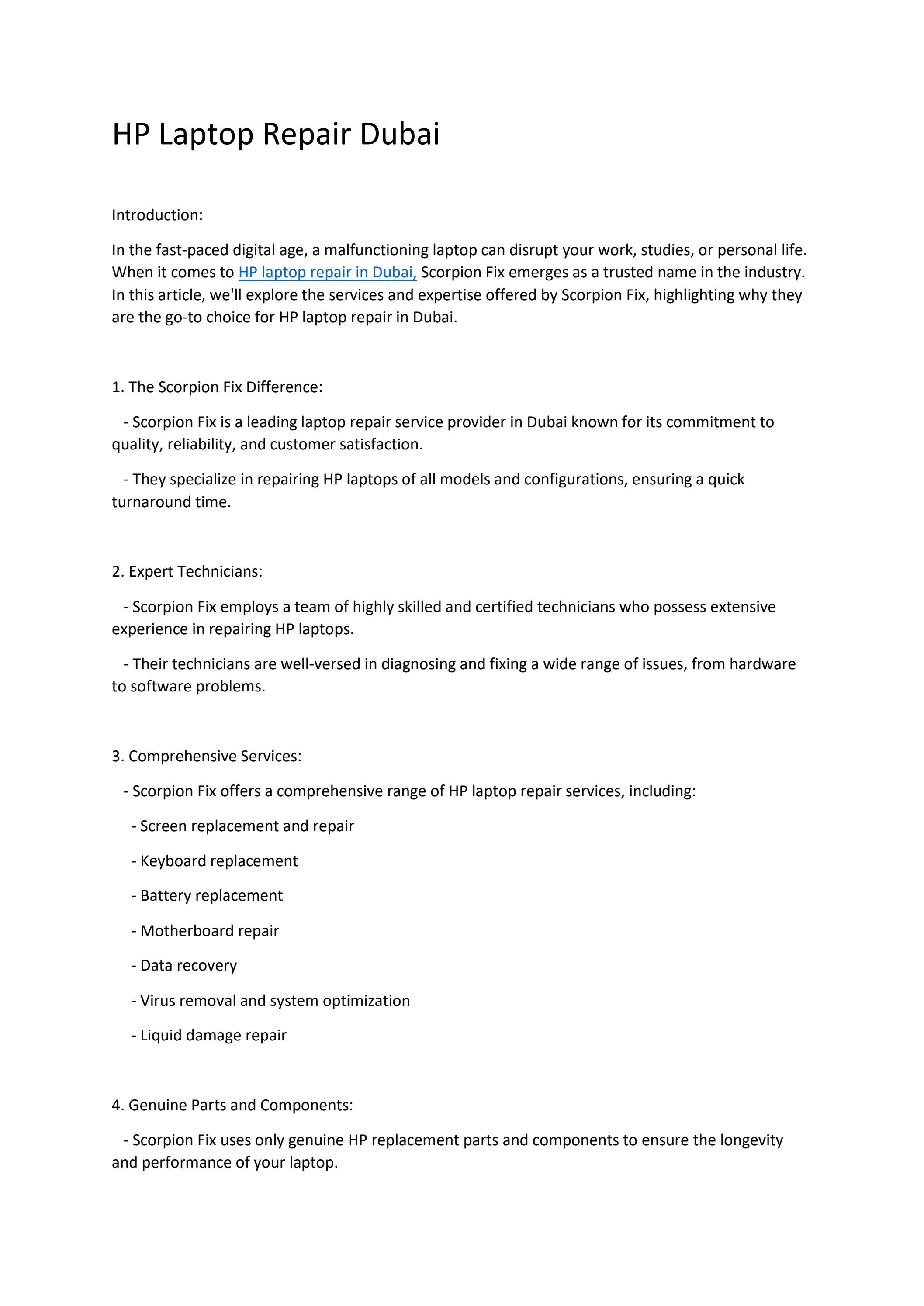 Hp laptop repair dubai by Aaliya Issuu