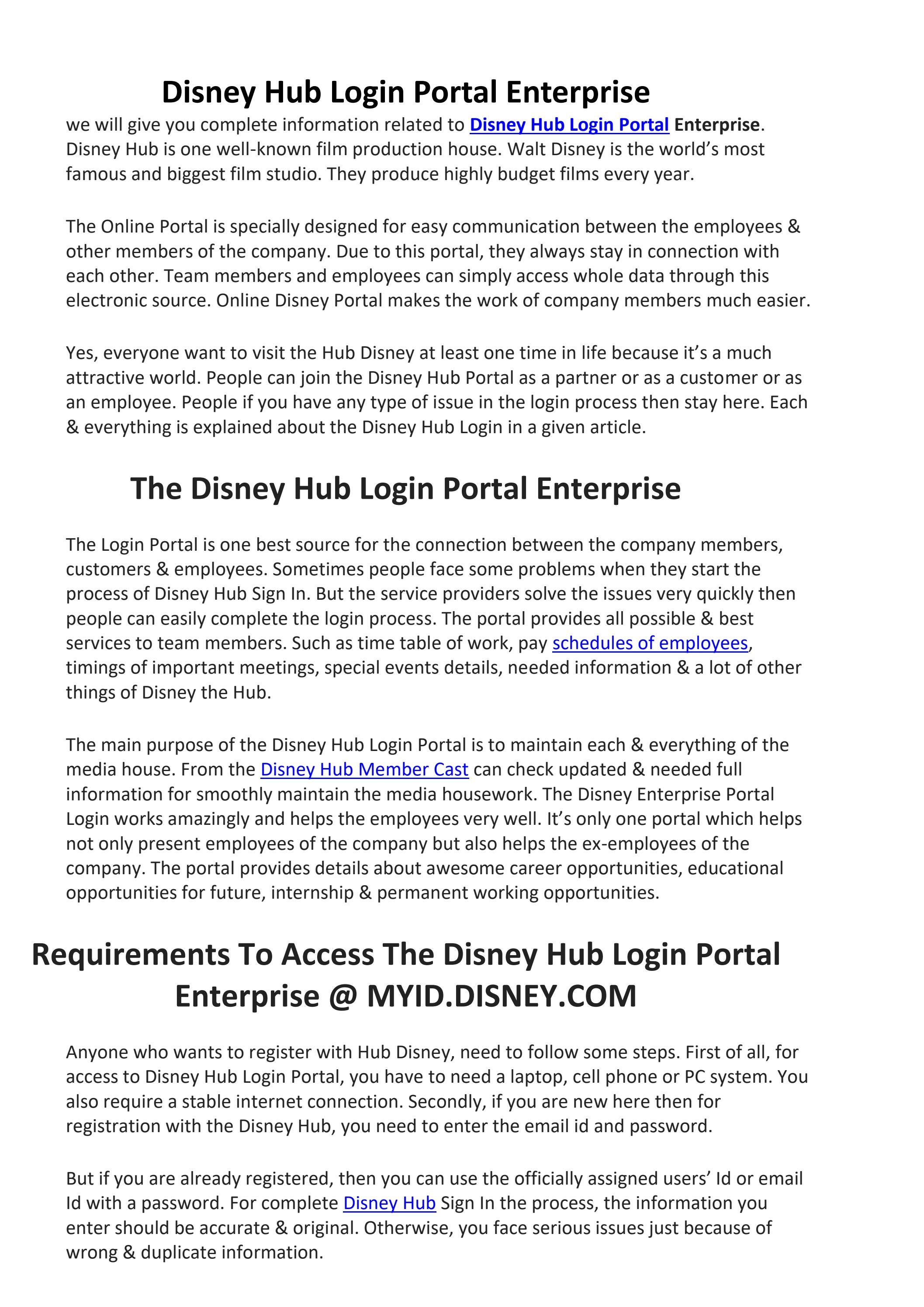 Disney Hub Login Portal Enterprise by myhealthatvanderbilt.info Issuu