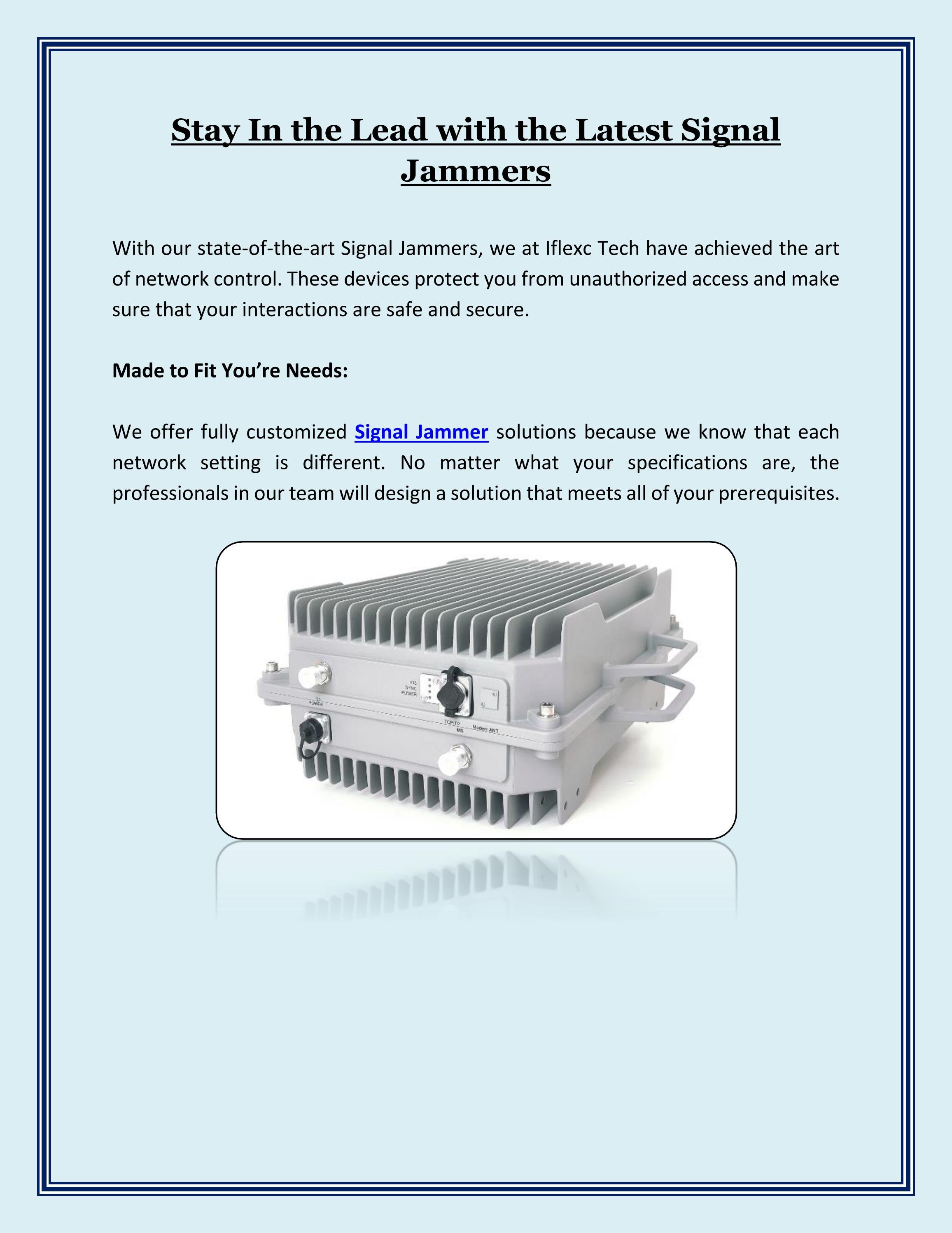 Stay In the Lead with the Latest Signal Jammers by Iflexc Tech Issuu